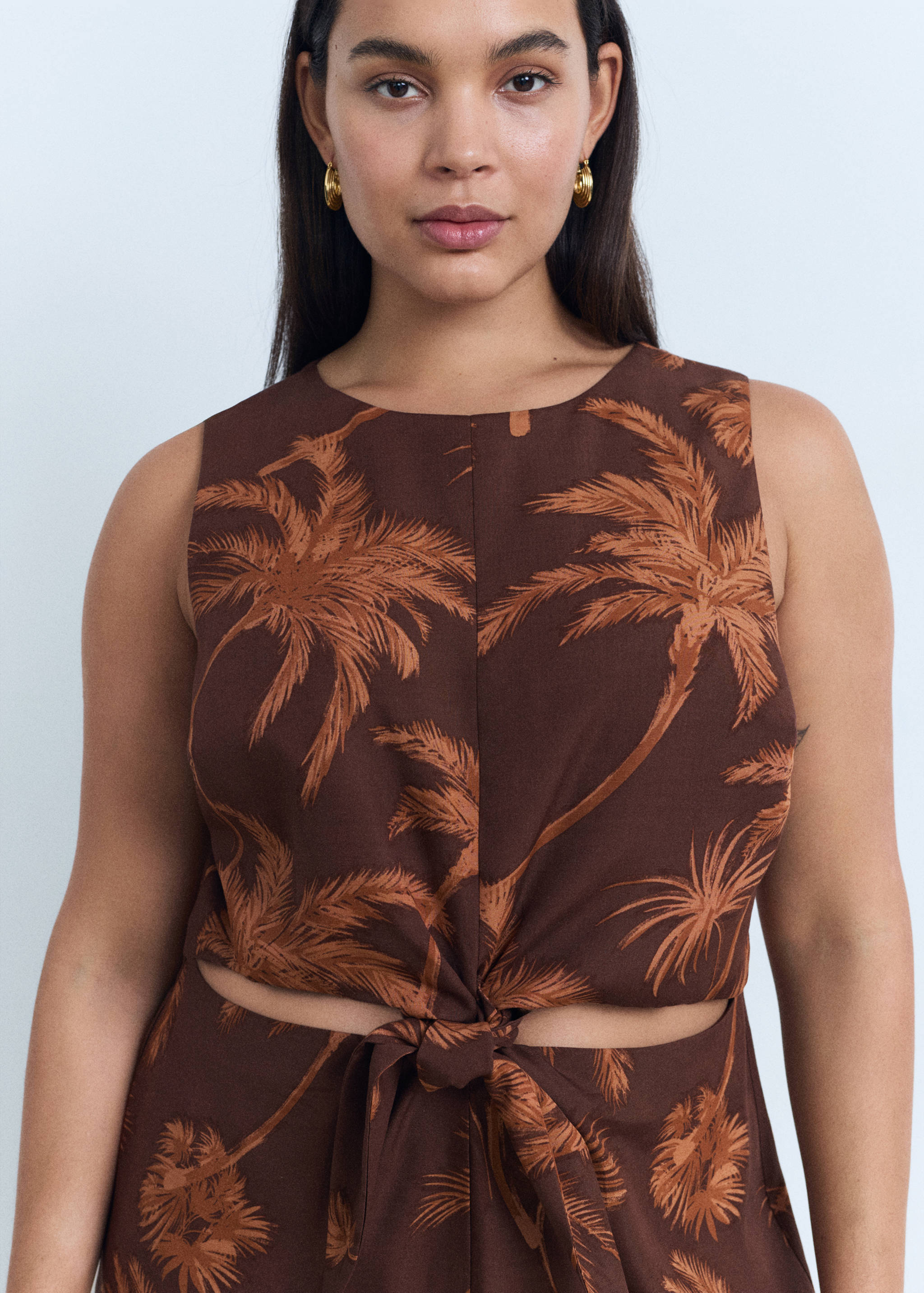 Lyocell jumpsuit with cut-out and knot detail - Details of the article 4