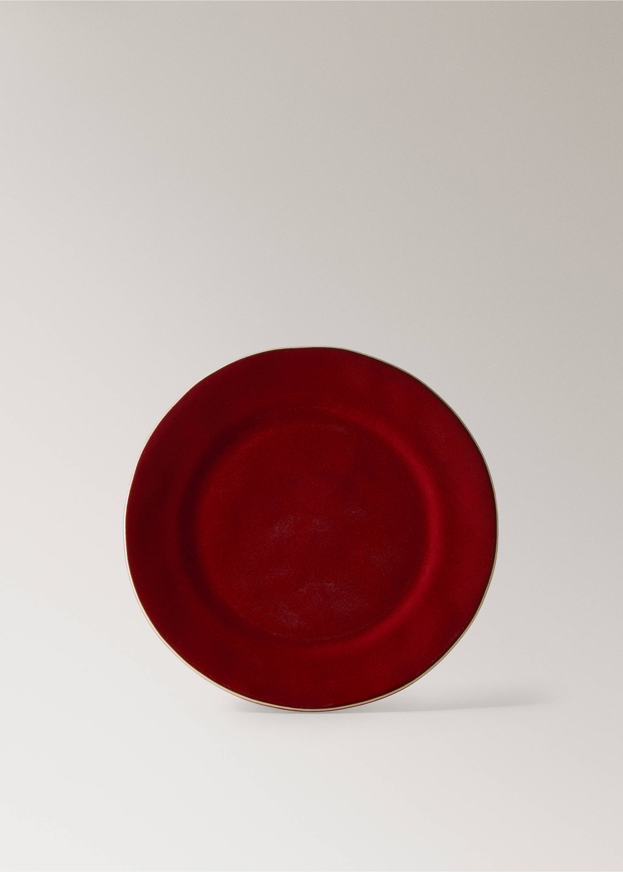 Organic-style dinner plate - Article without model, Red. Ref: 17082033-00.