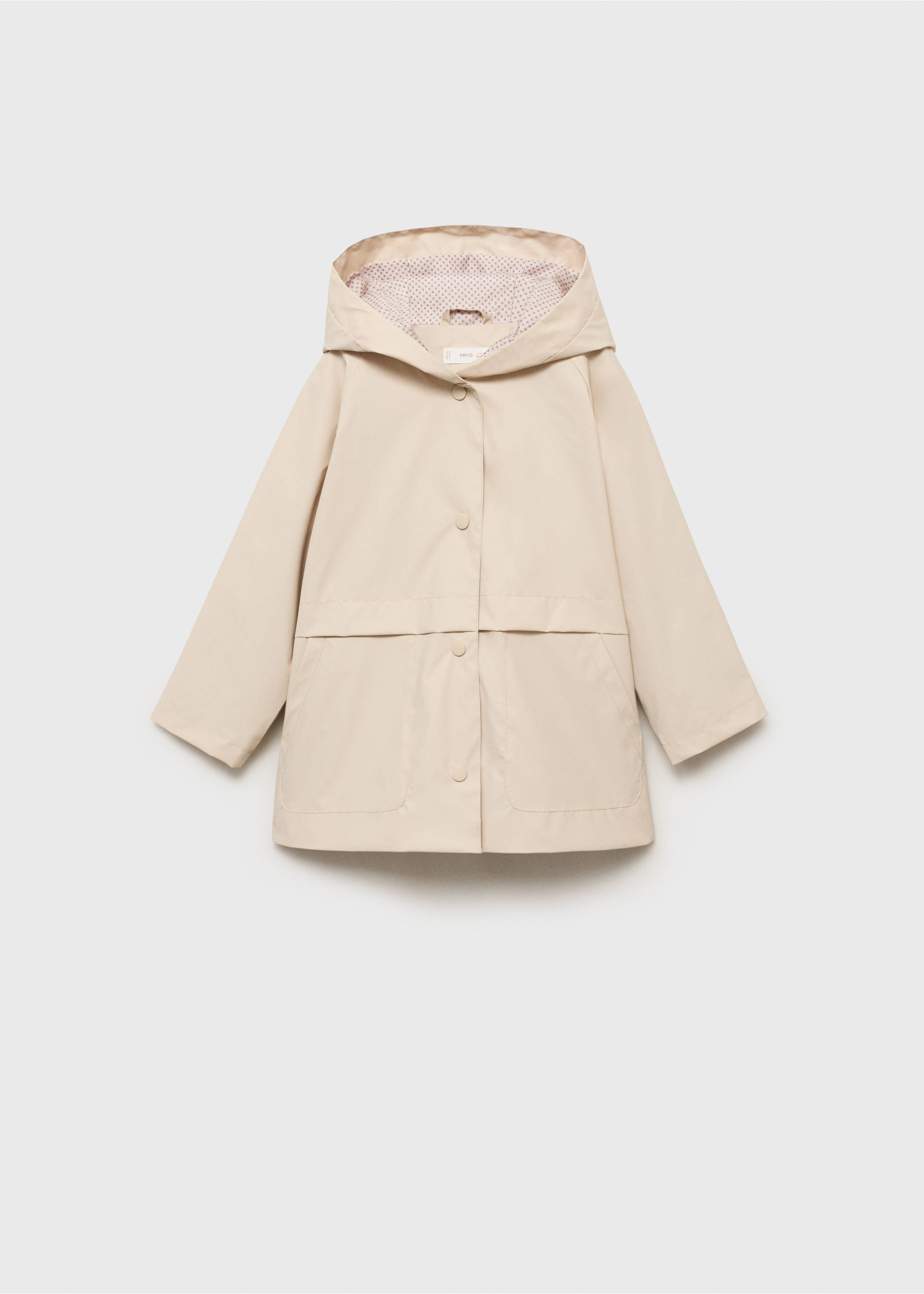 Rubberised parka with hood - Article without model, Ecru. Ref: 17082533-00.