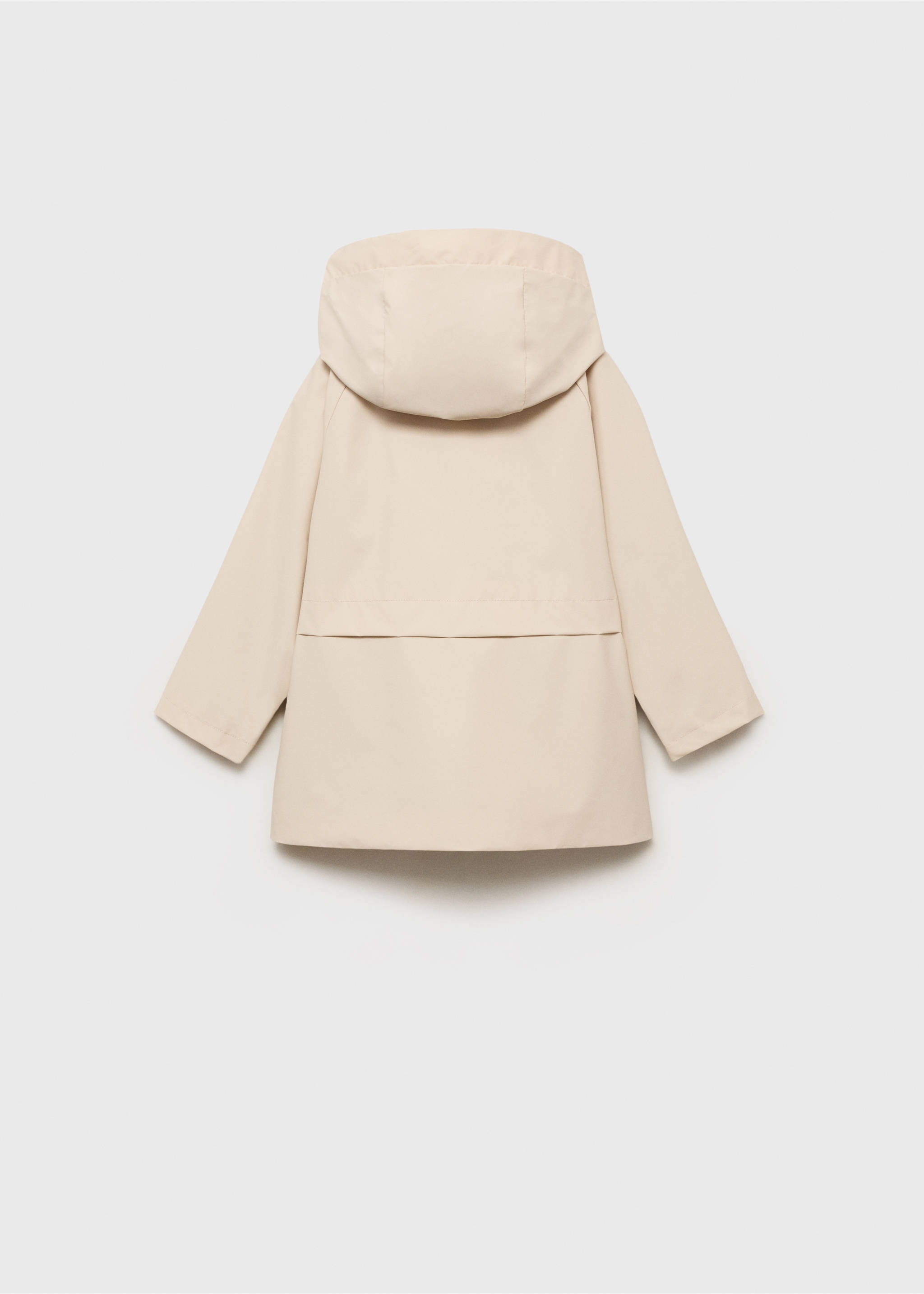 Rubberised parka with hood - Reverse of the article, Ecru. Ref: 17082533-00.