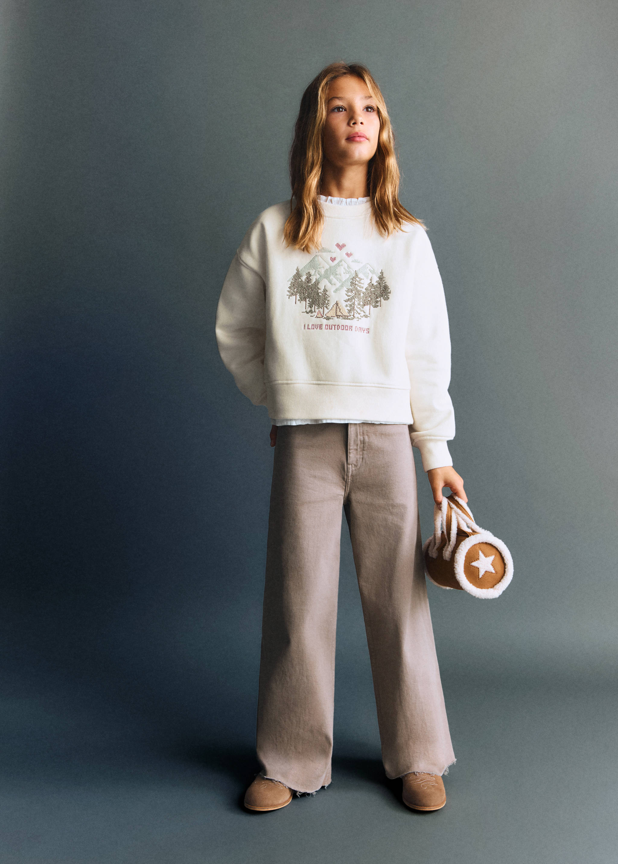 Wideleg-jeans fransad fåll - Allmän bild