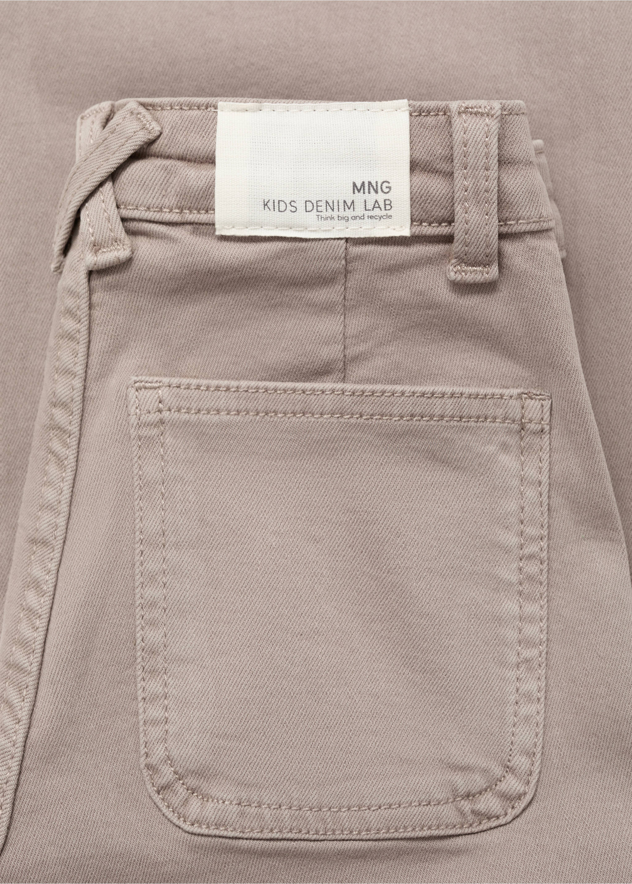 Wideleg low frayed hem jeans - Details of the article 0, Medium Brown. Ref: 17082534-00.