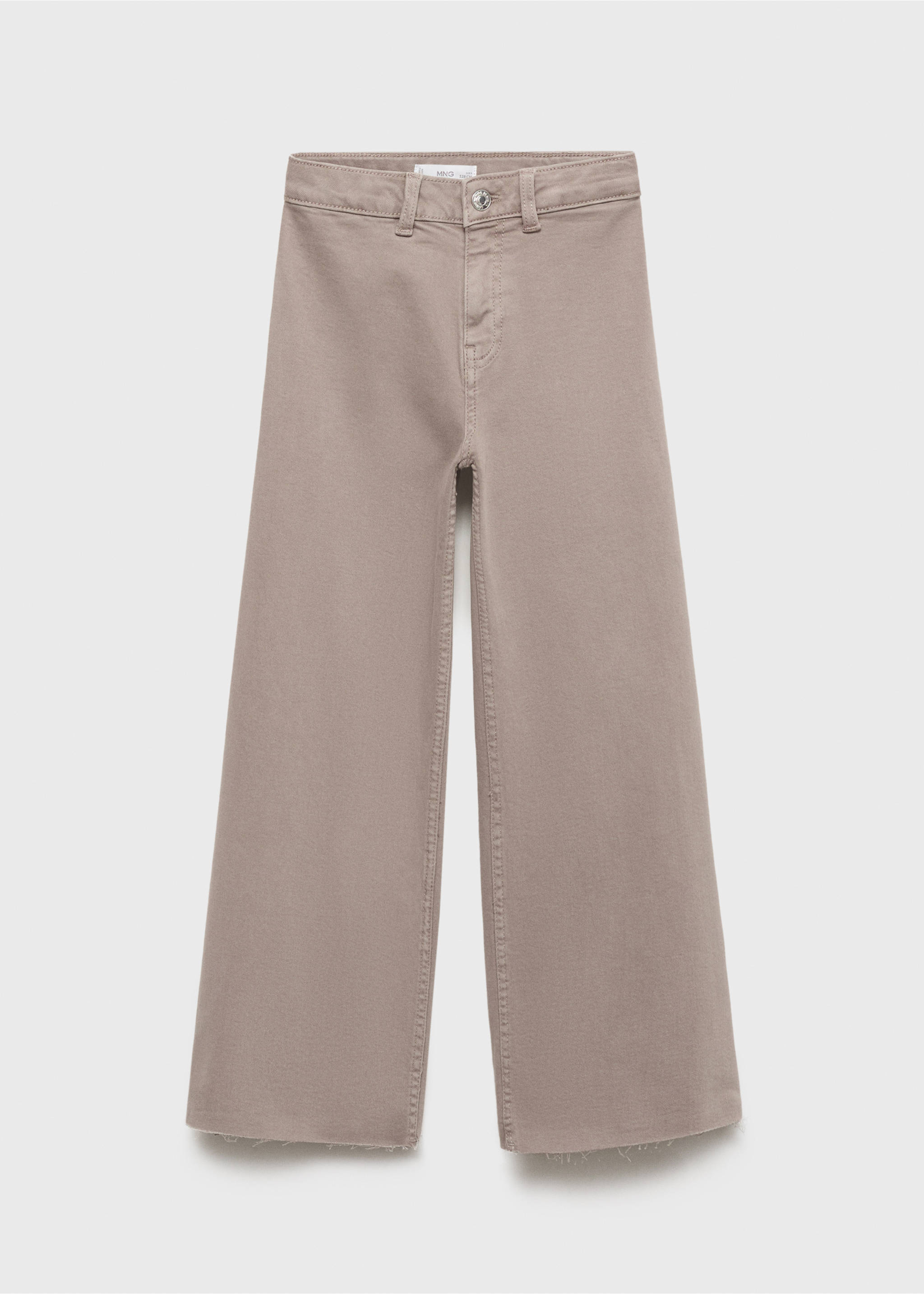 Wideleg low frayed hem jeans - Article without model, Medium Brown. Ref: 17082534-00.