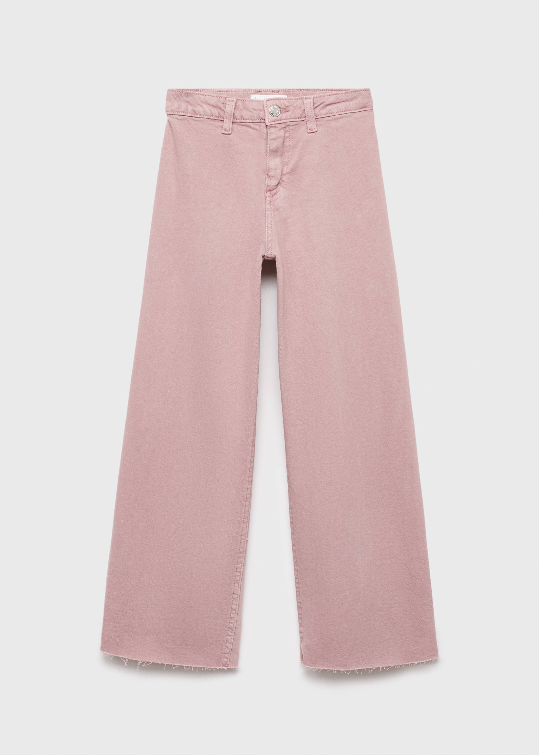 Wideleg low frayed hem jeans - Article without model, Pink. Ref: 17082534-00.