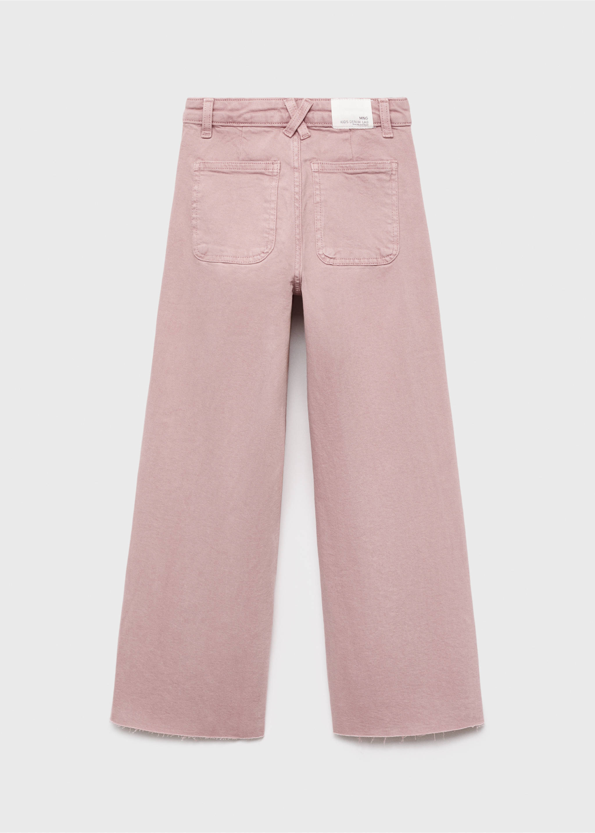 Wideleg low frayed hem jeans - Reverse of the article, Pink. Ref: 17082534-00.