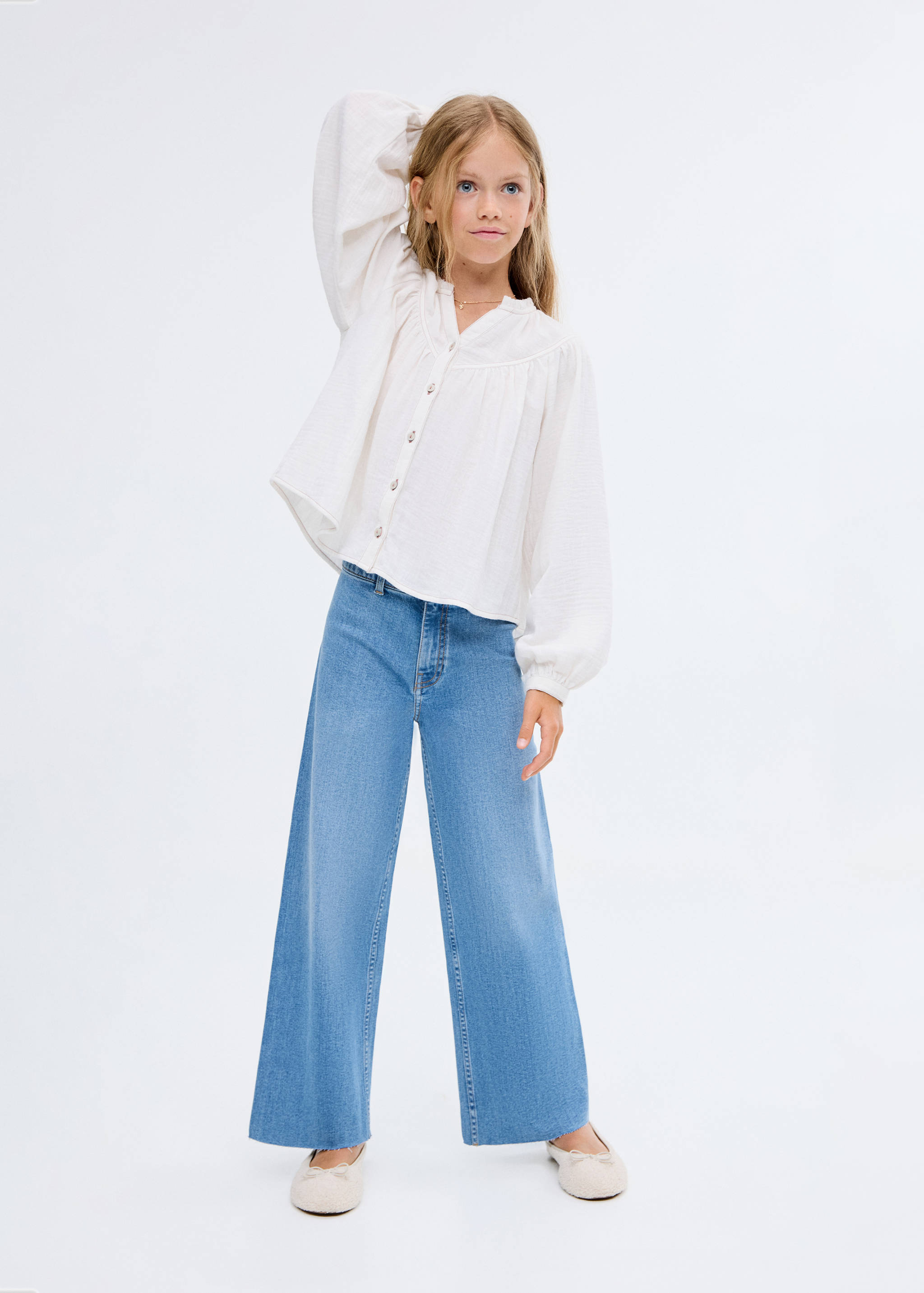 Wideleg-jeans fransad fåll - Allmän bild