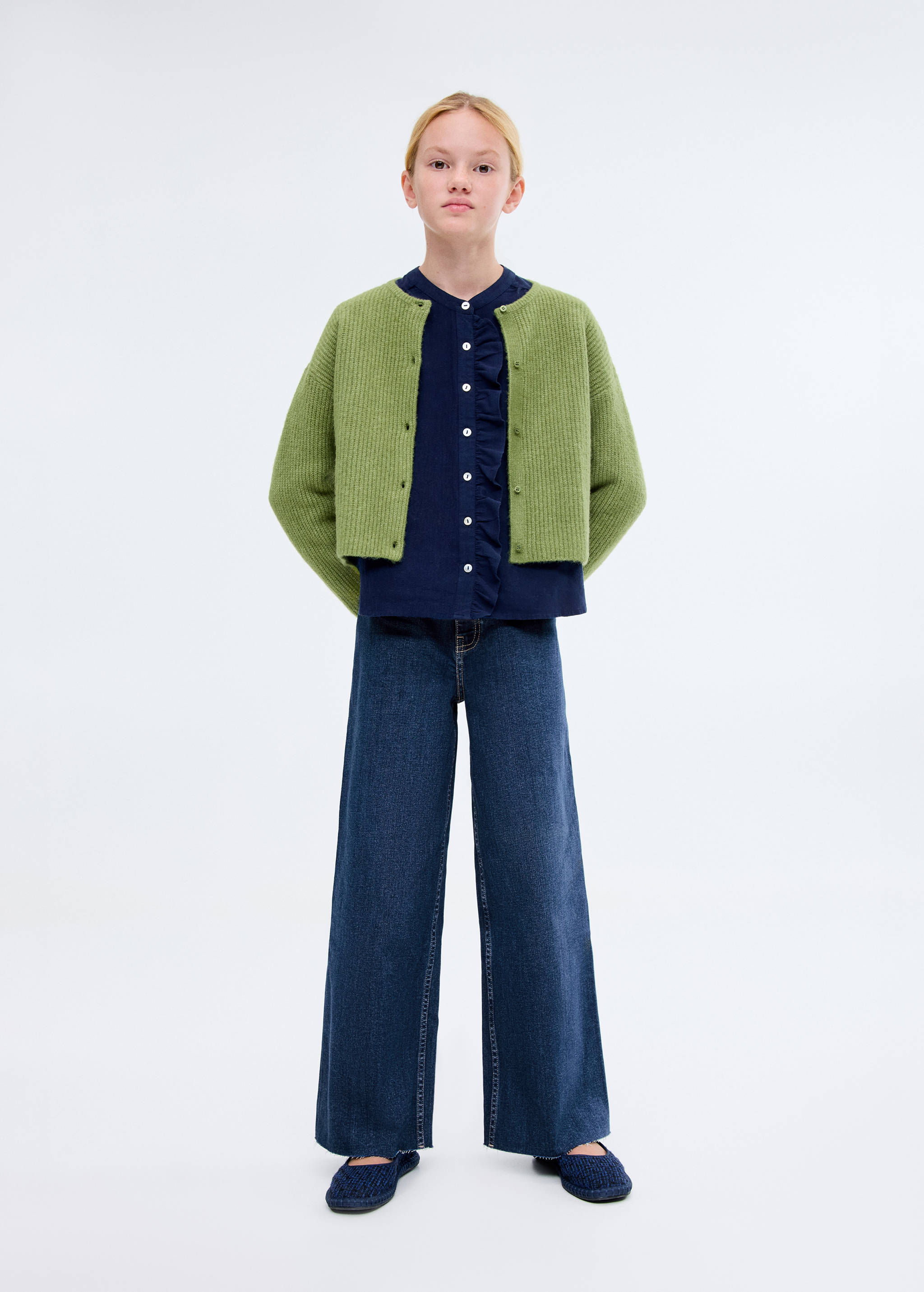 Wideleg-jeans fransad fåll - Allmän bild