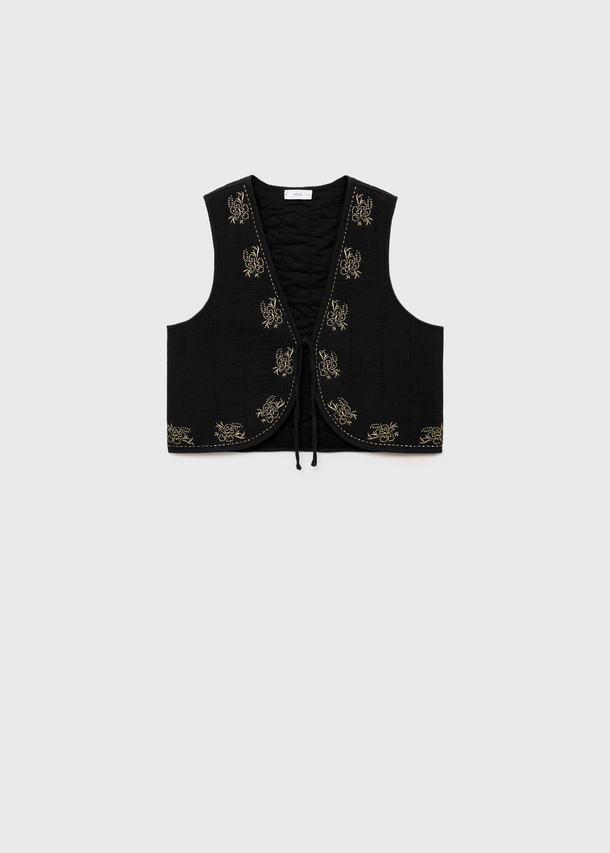 Floral-embroidered vest - Article without model