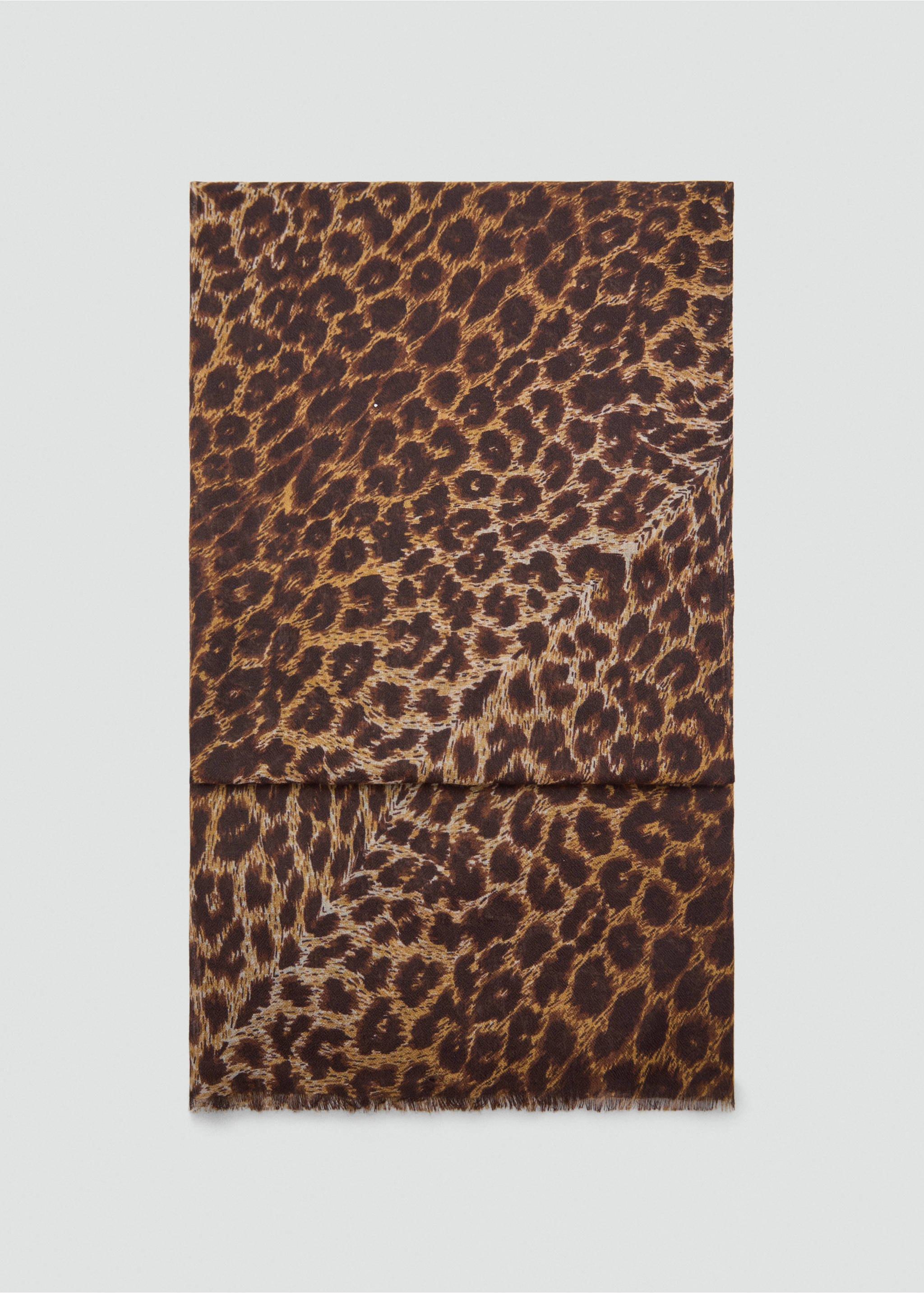 Leopard print scarf - Article without model, Brown. Ref: 17082540-00.