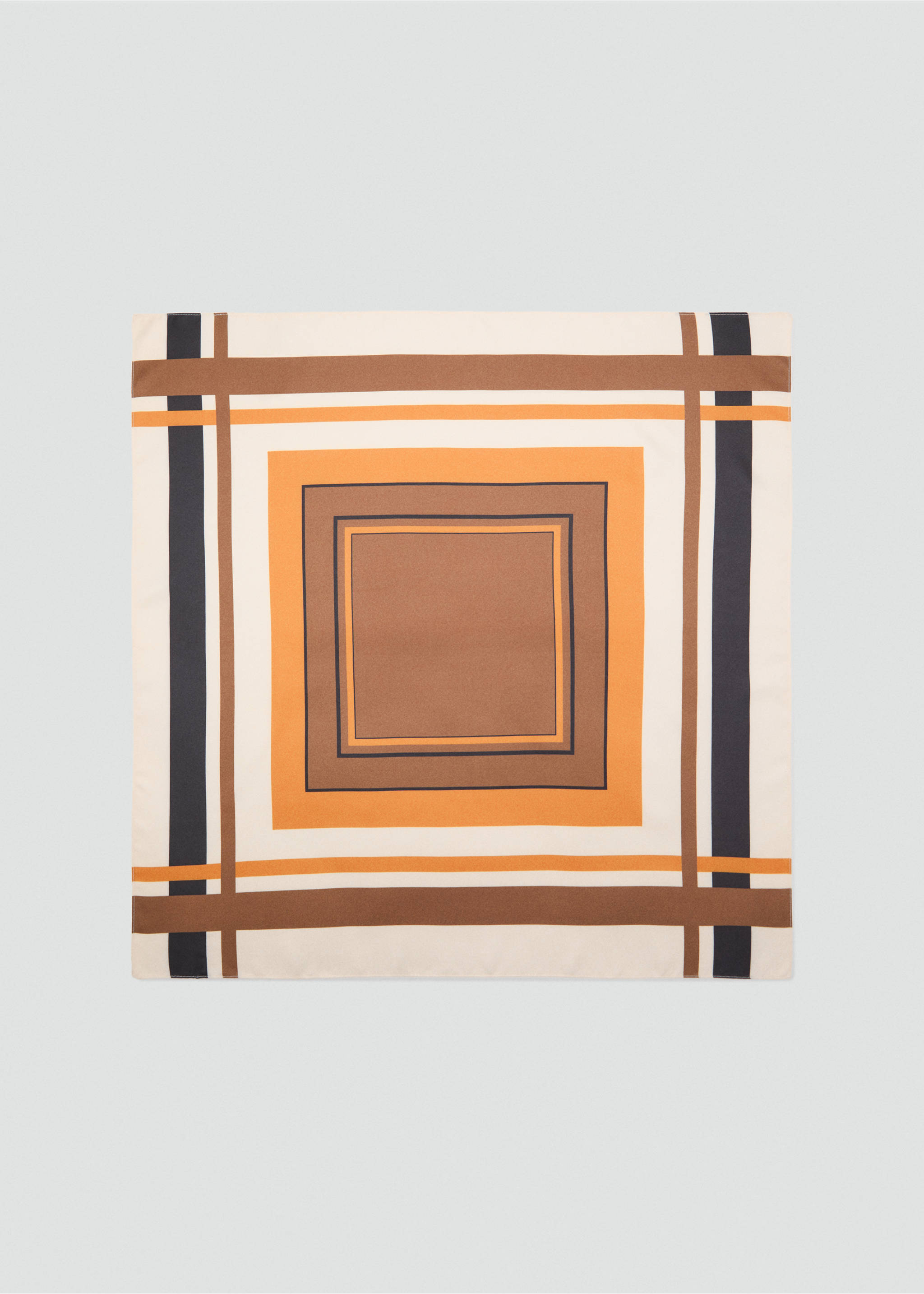 Striped satin scarf - Article without model, Ecru. Ref: 17082541-00.