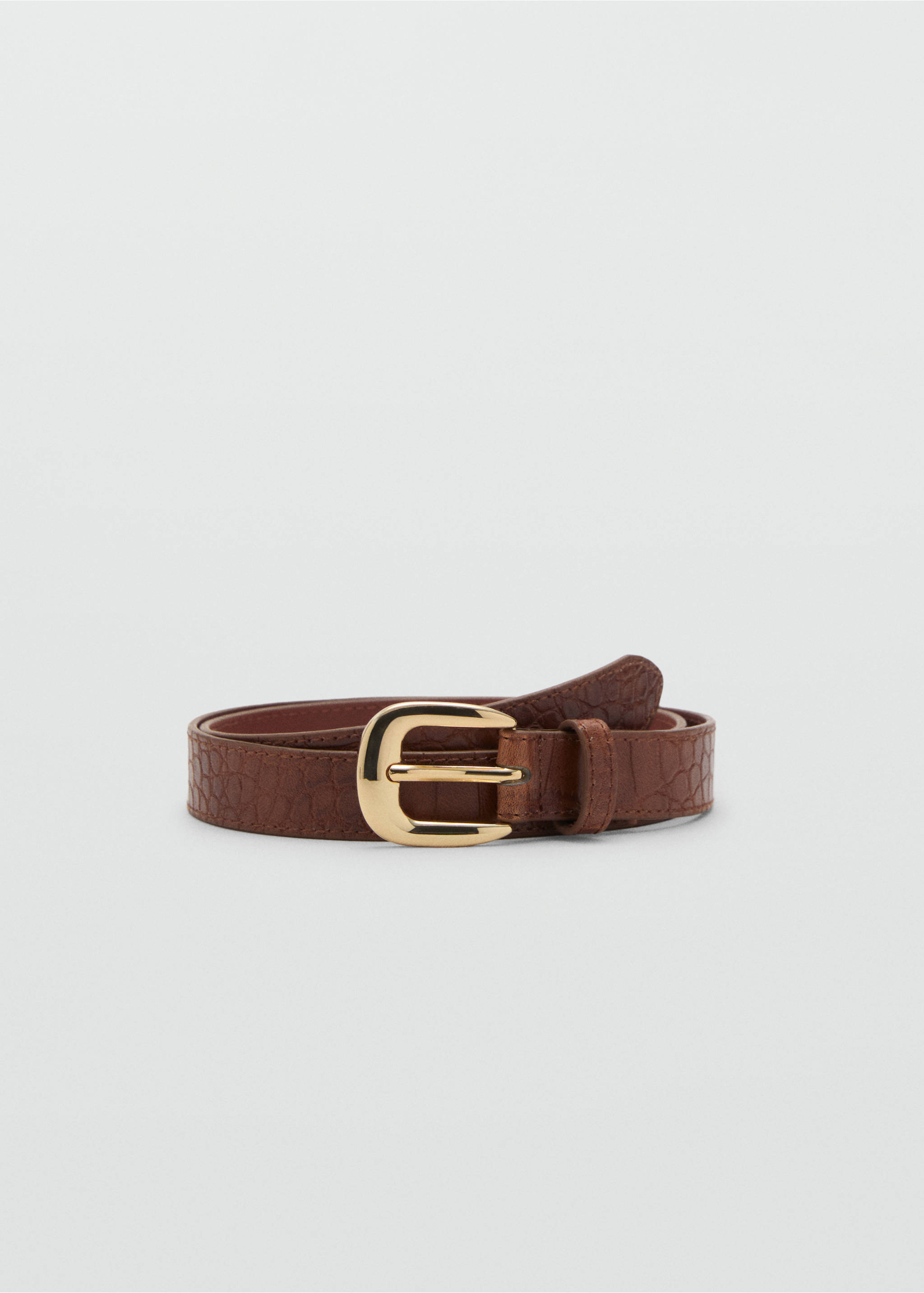 Croco faux-leather belt - Article without model, Brown. Ref: 17082542-00.