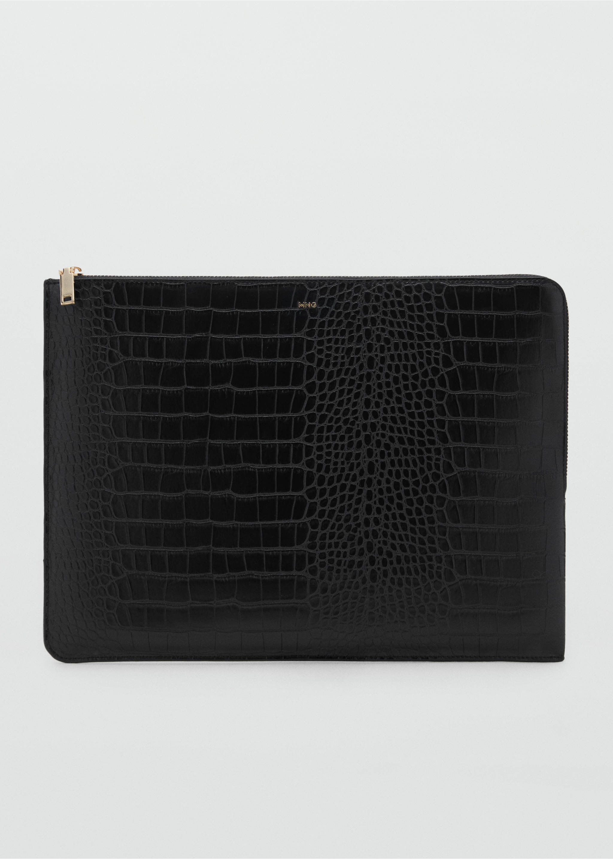 Laptophoes met kroko-effect - Artikel zonder model, Zwart. Ref: 17082545-00.