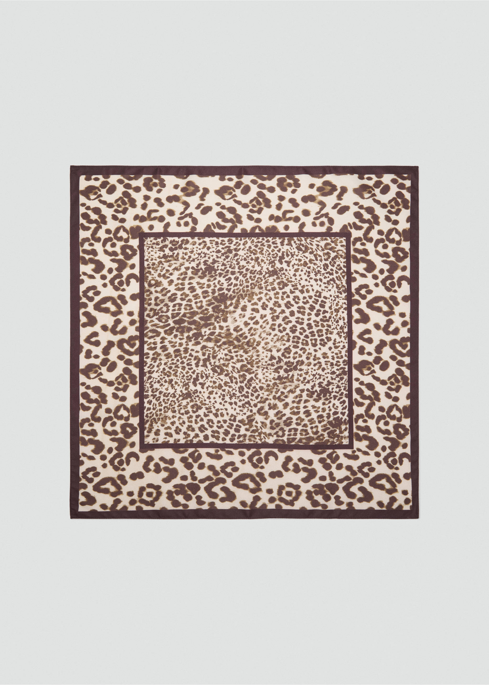 Leoparden-Satin-Schal - Artikel ohne Model, Ecru. Ref: 17082546-00.