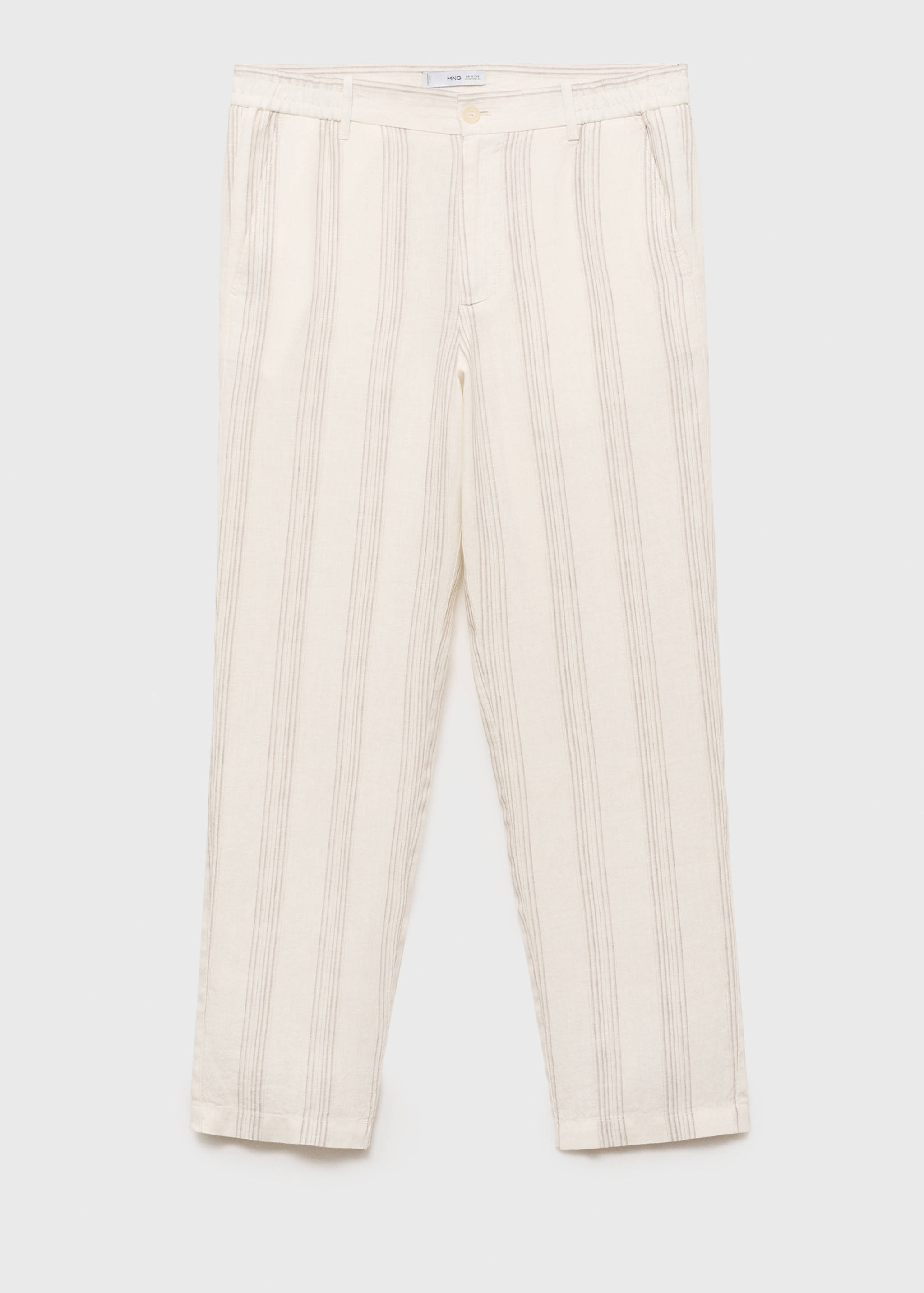 100% linen trousers with elastic waistband - Article without model