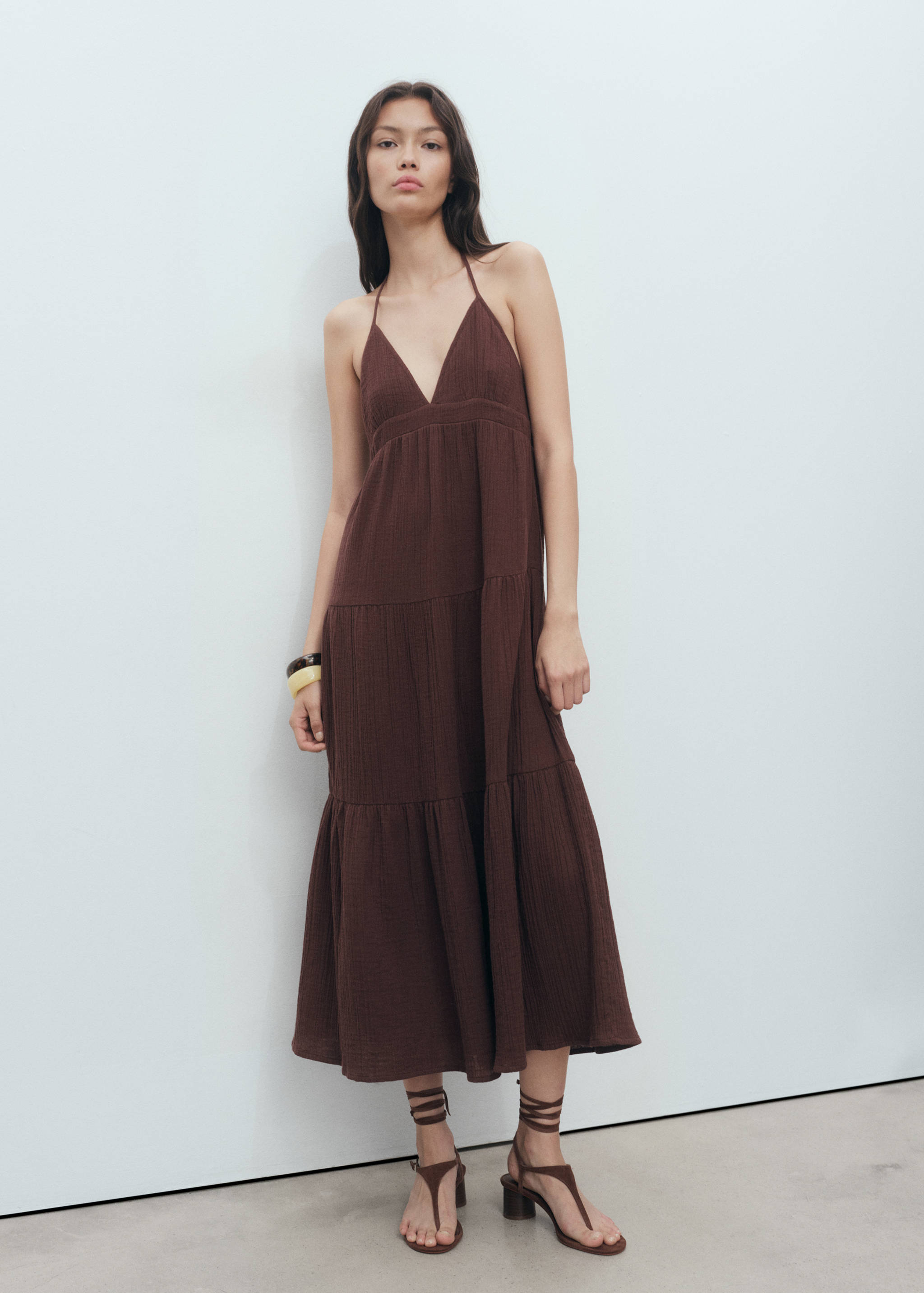 Robe coton décolleté en V - Plan général