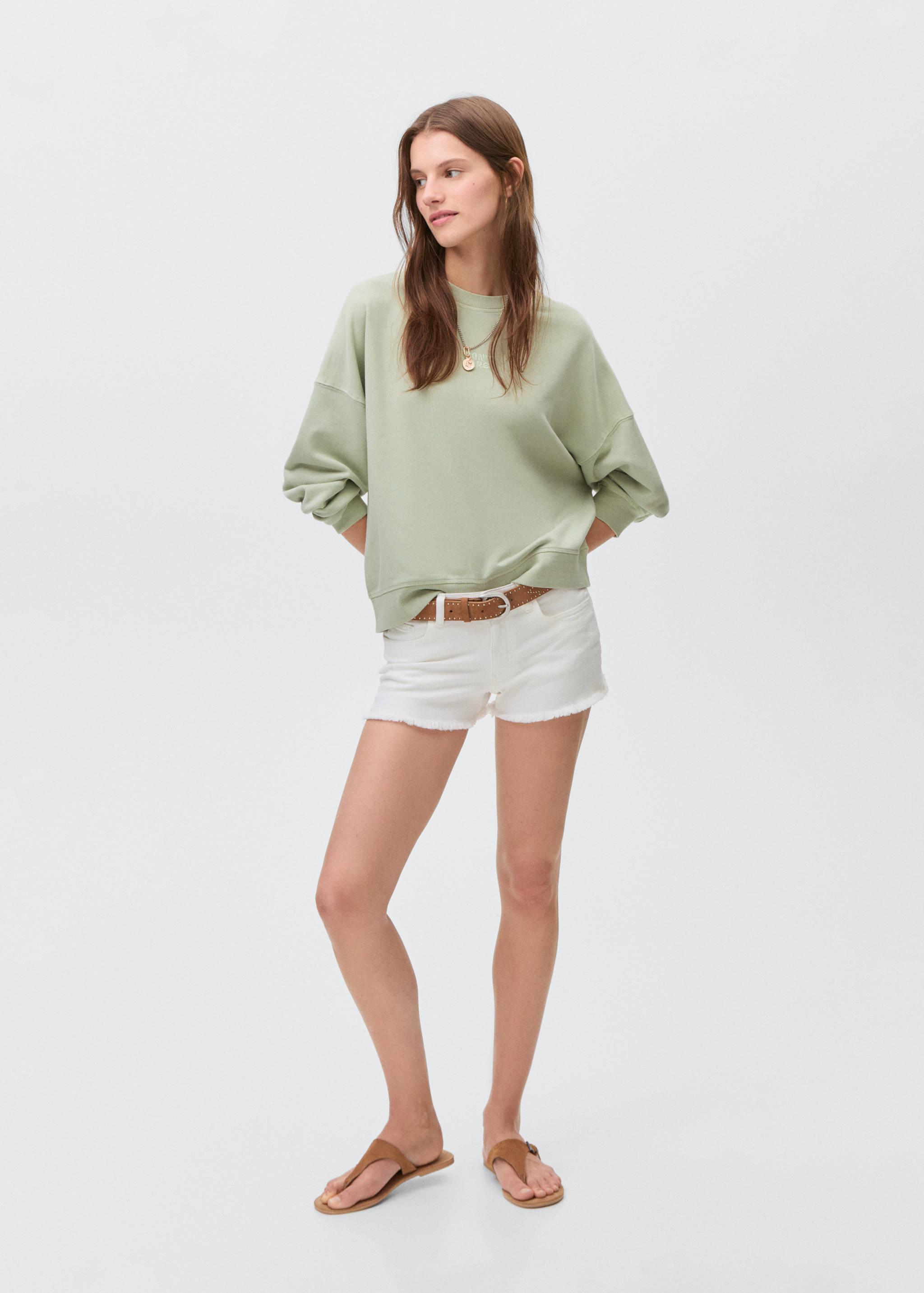 Printed cotton sweatshirt - General plane