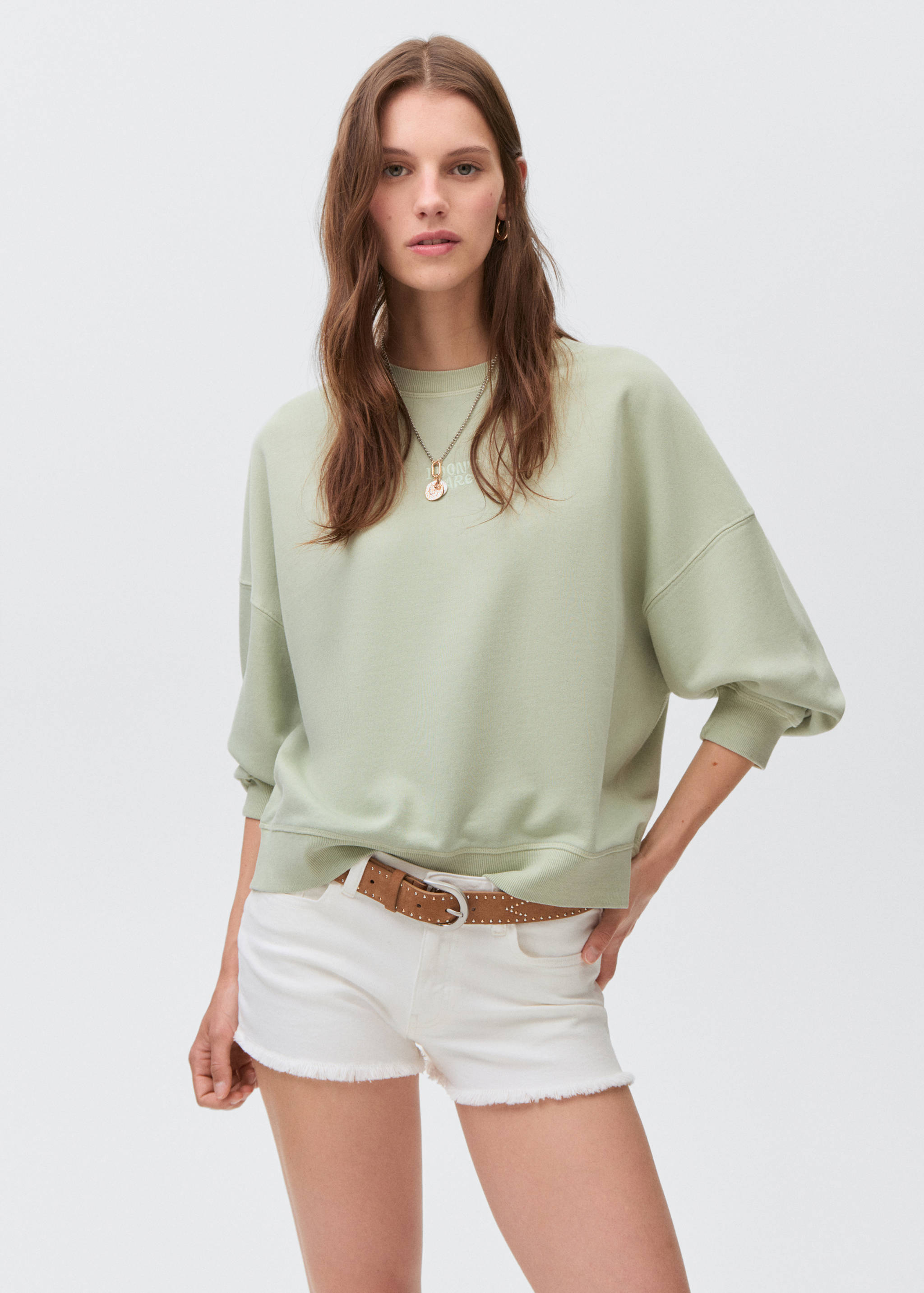 Printed cotton sweatshirt - Medium plane