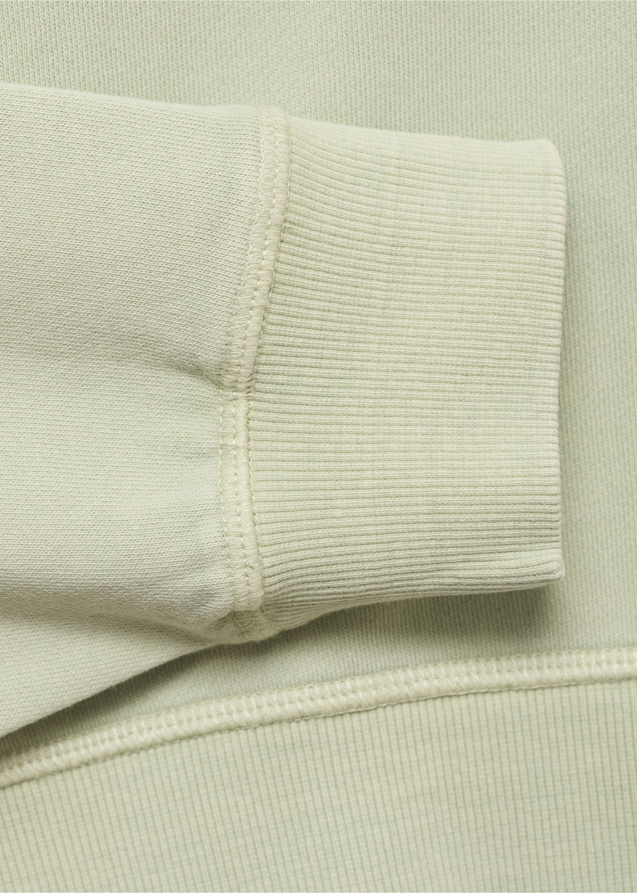 Printed cotton sweatshirt - Details of the article 8, Pastel Green. Ref: 17082896-00.