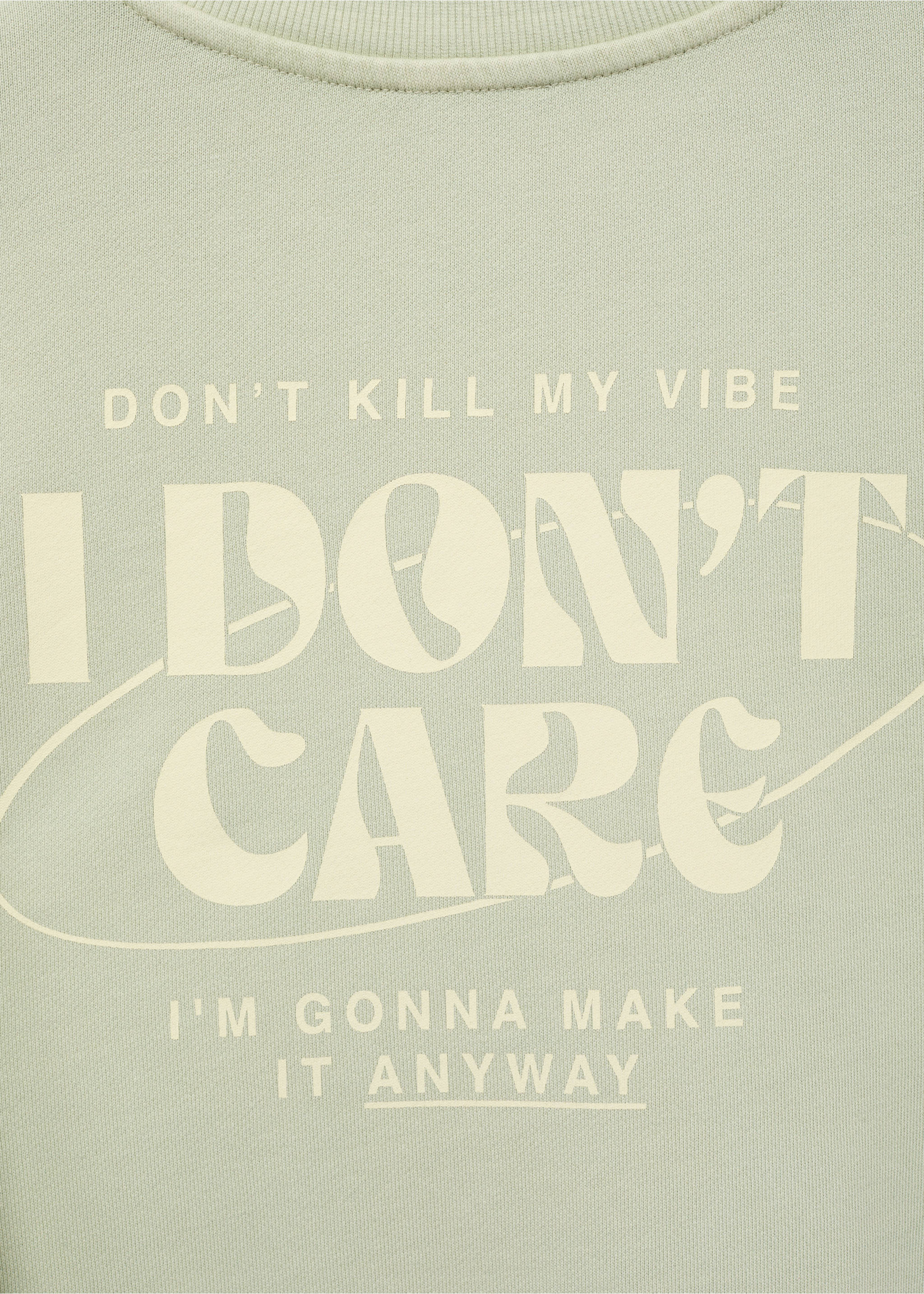 Printed cotton sweatshirt - Details of the article 0, Pastel Green. Ref: 17082896-00.