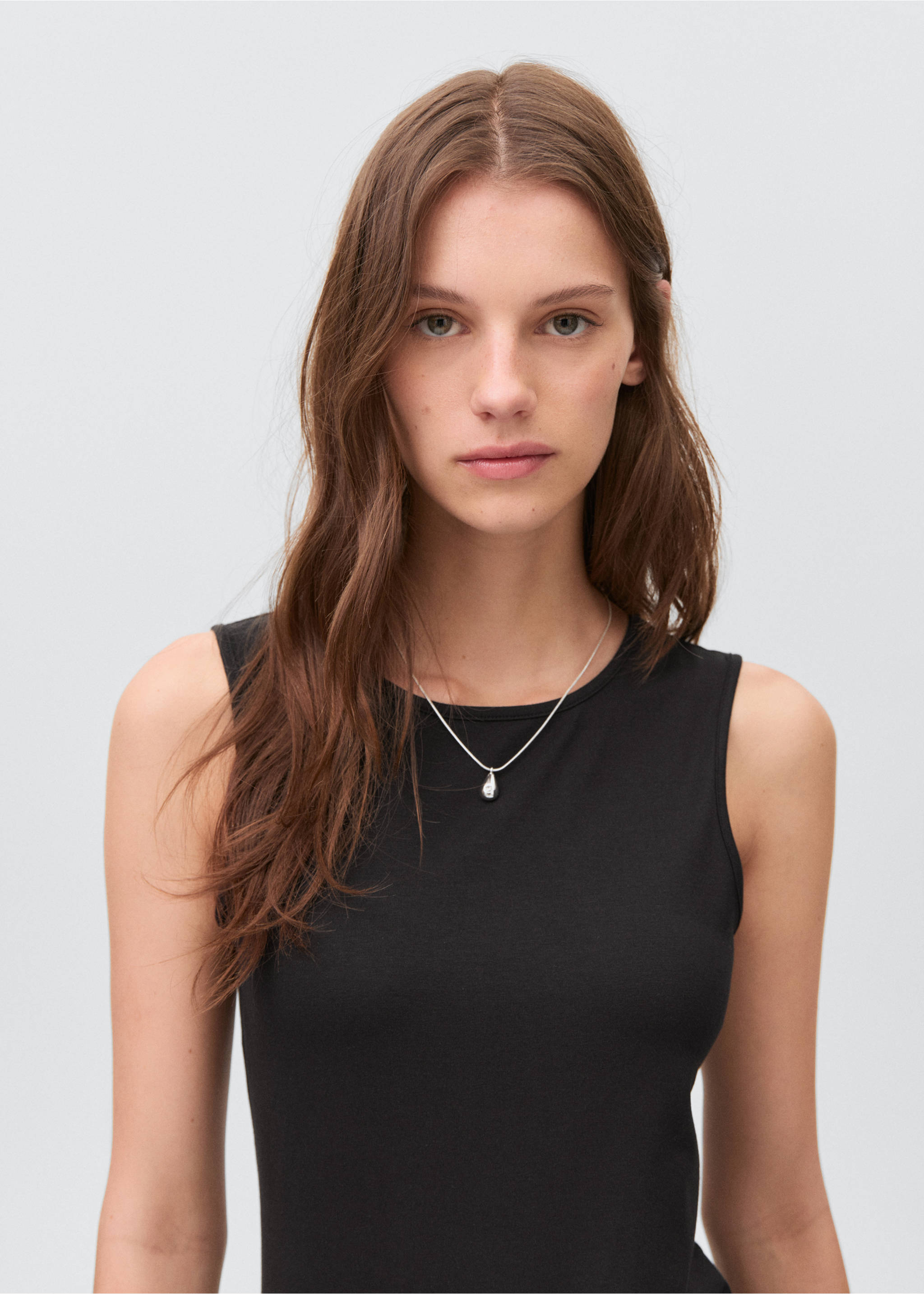 Long knitted dress - Details of the article 1, Black. Ref: 17082897-00.