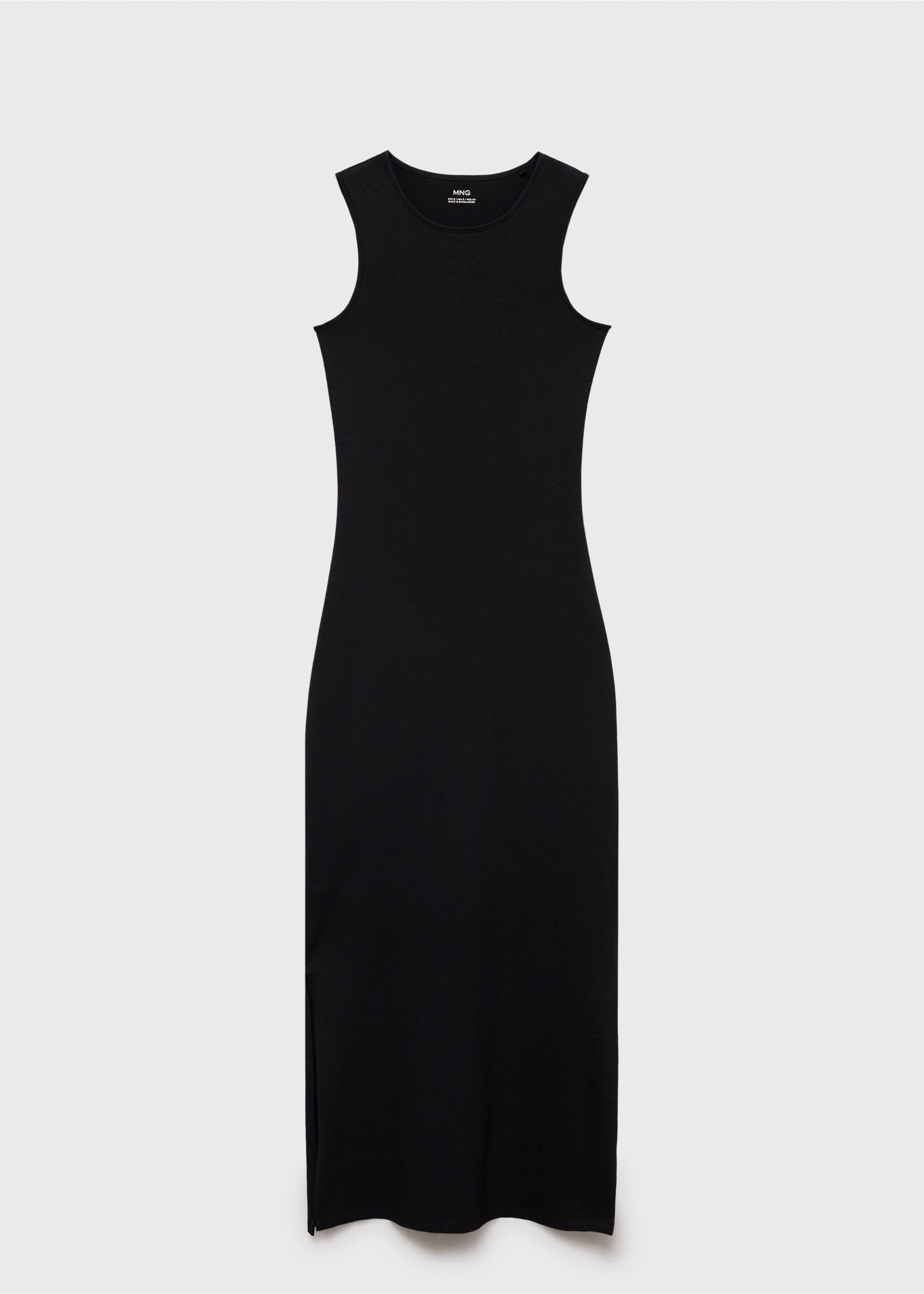 Long knitted dress - Article without model, Black. Ref: 17082897-00.