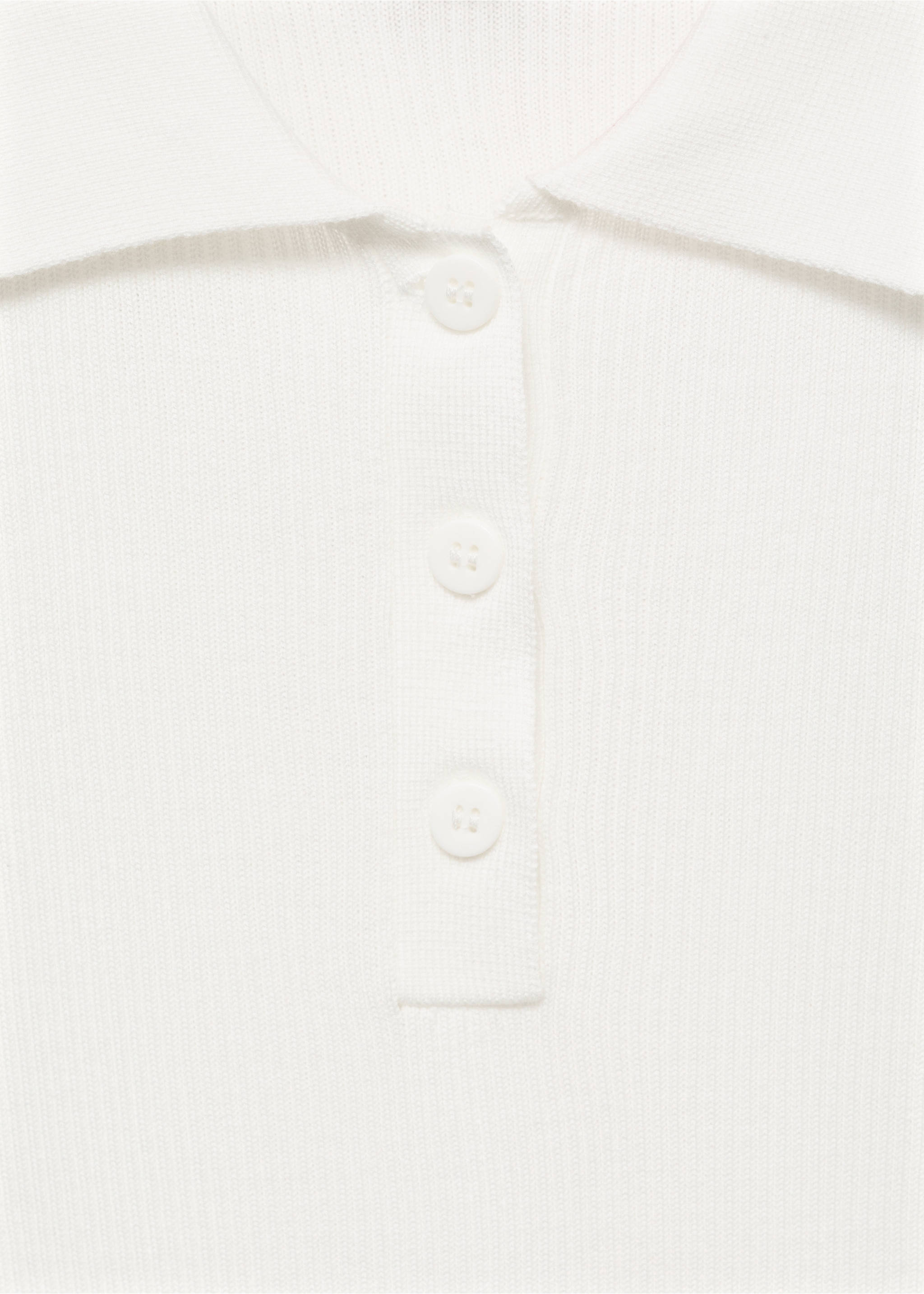 Polo-neck knitted top - Details of the article 8, White. Ref: 17082898-00.