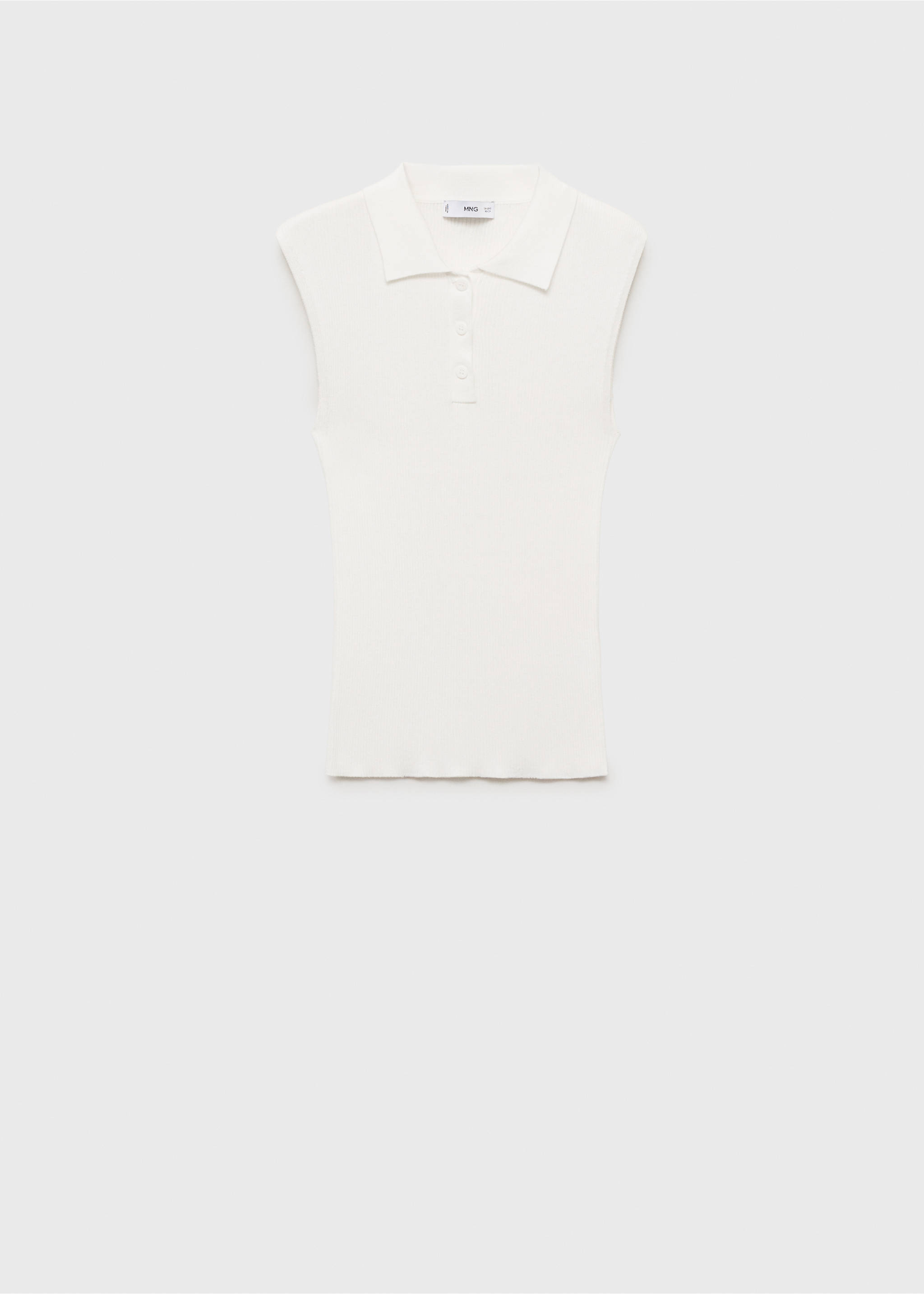 Polo-neck knitted top - Article without model, White. Ref: 17082898-00.