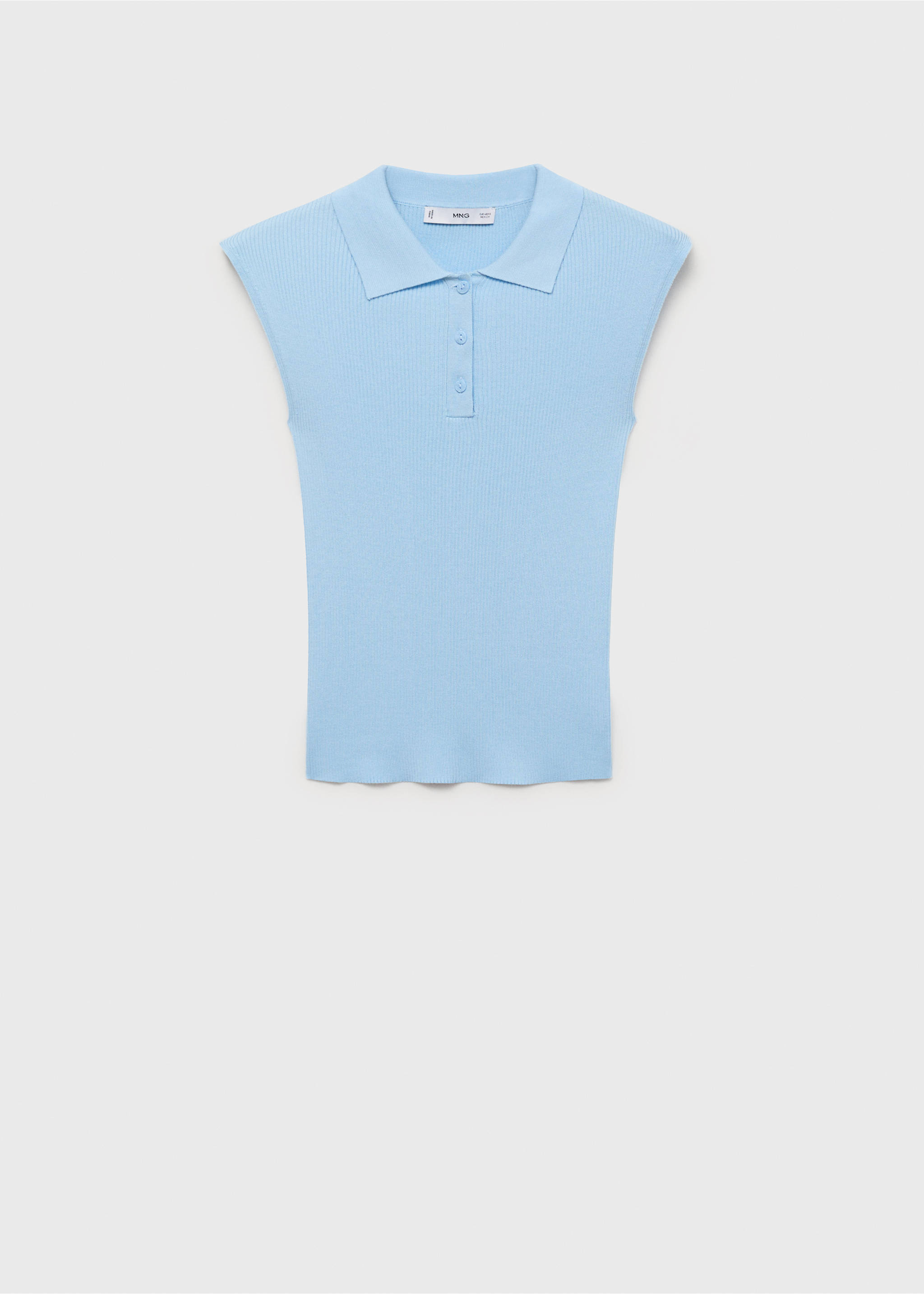 Polo-neck knitted top - Article without model, Sky Blue. Ref: 17082898-00.