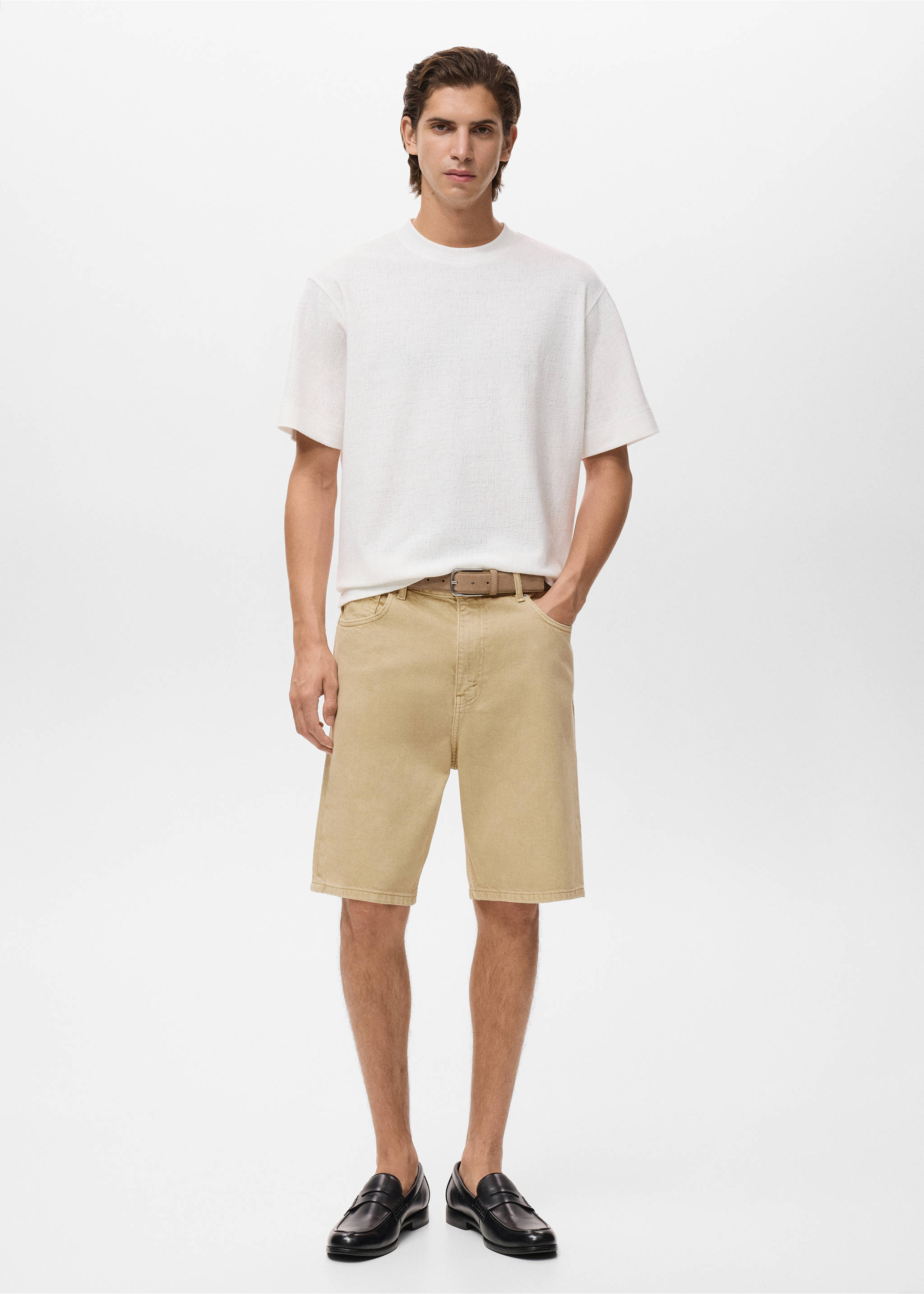 Bermuda en jean relaxed-fit - Plan général, Beige. Ref: 17082899-00.