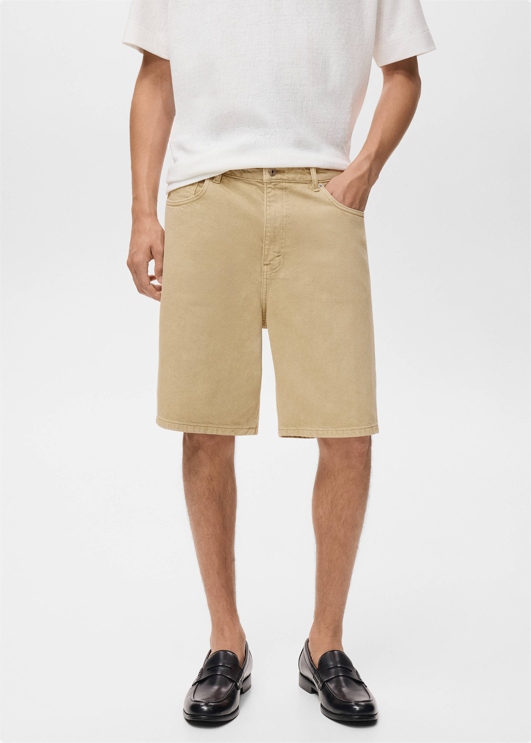 Bermuda en jean relaxed-fit - Plan moyen