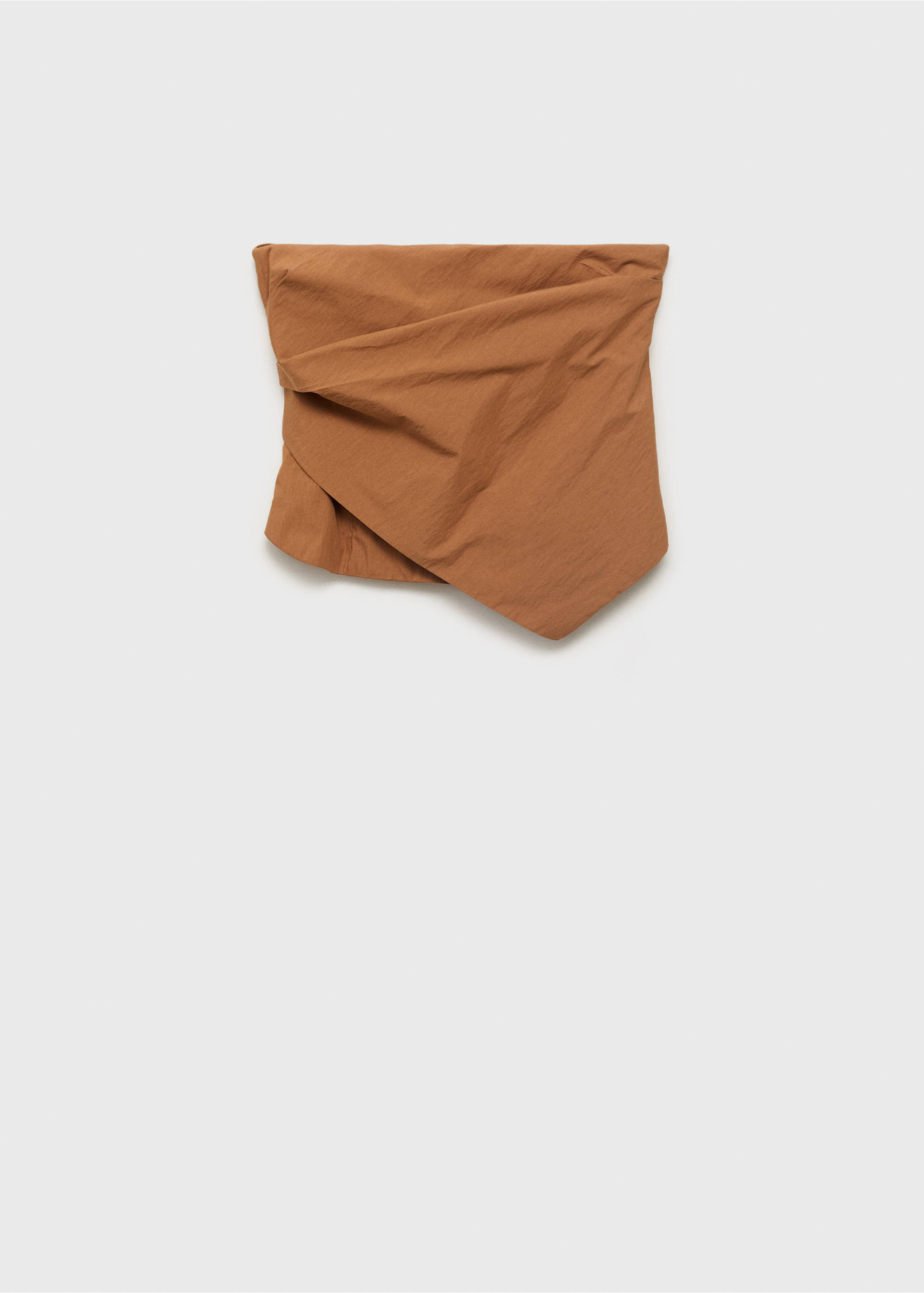 Asymmetrical strapless top - Article without model, Brown. Ref: 17082900-00.