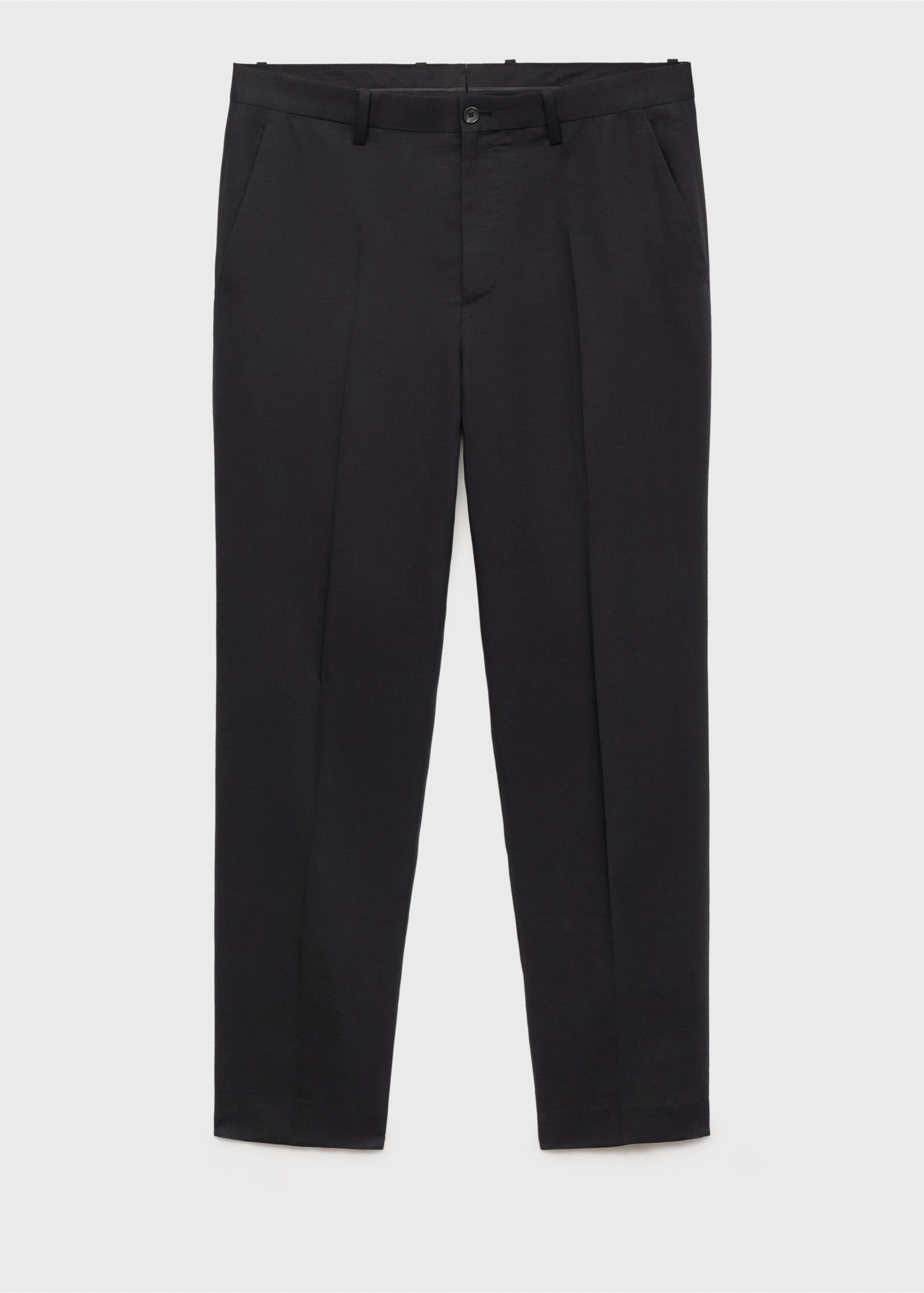 Straight-leg trousers in a linen and lyocell blend - Article without model, Black. Ref: 17082901-00.