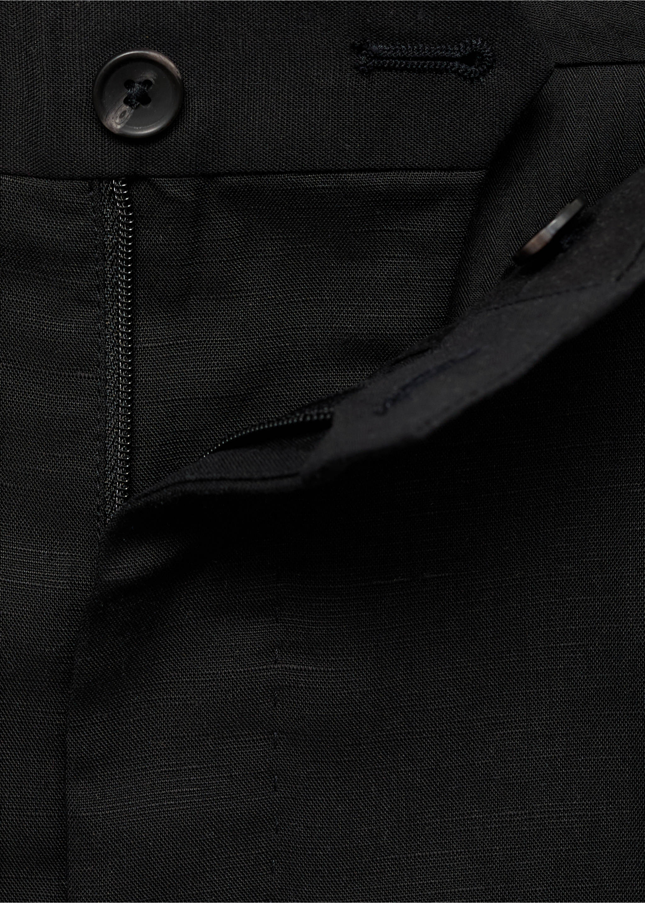 Straight-leg trousers in a linen and lyocell blend - Details of the article 8, Black. Ref: 17082901-00.