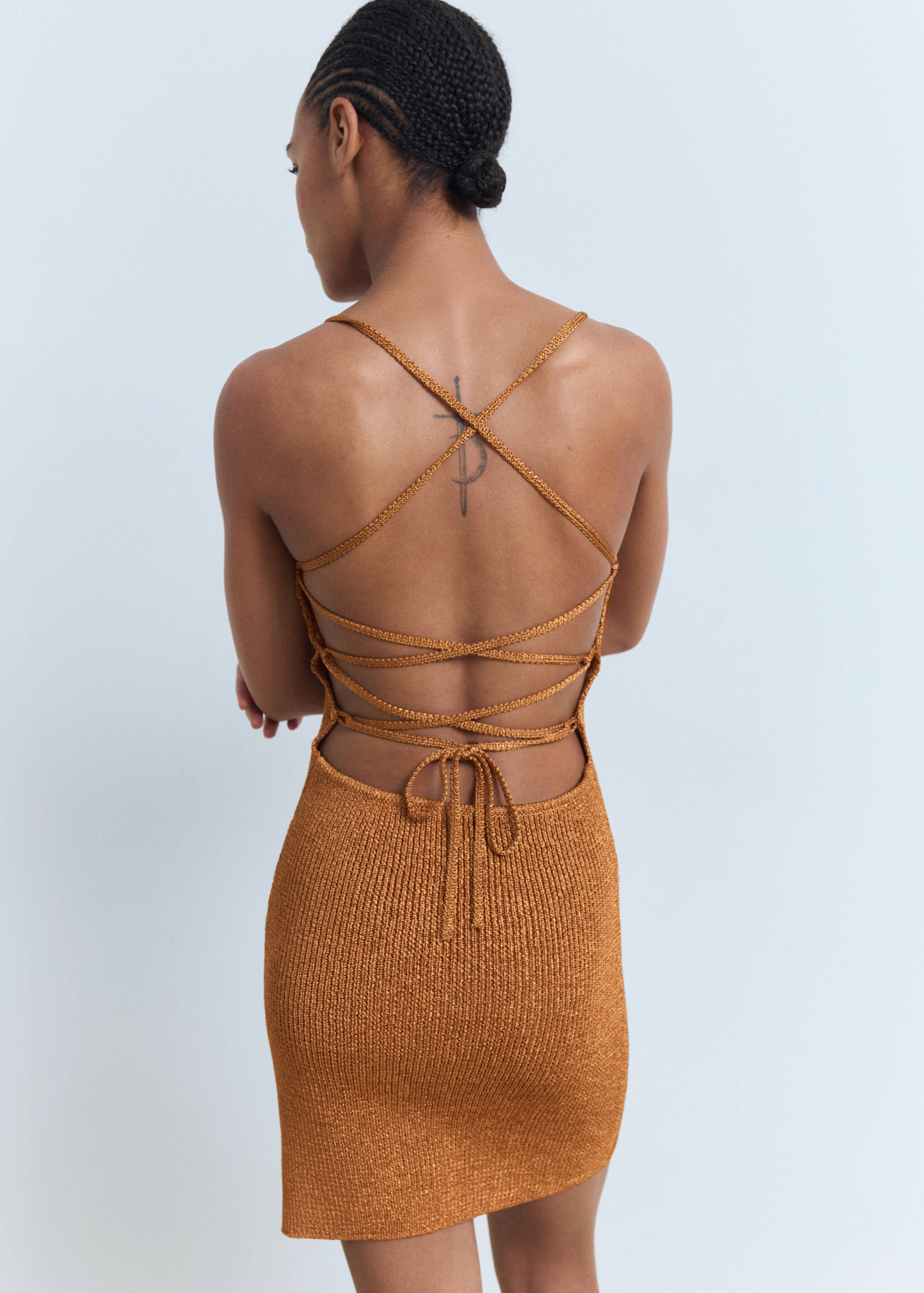 Lurex dress with crossed back - Reverse of the article