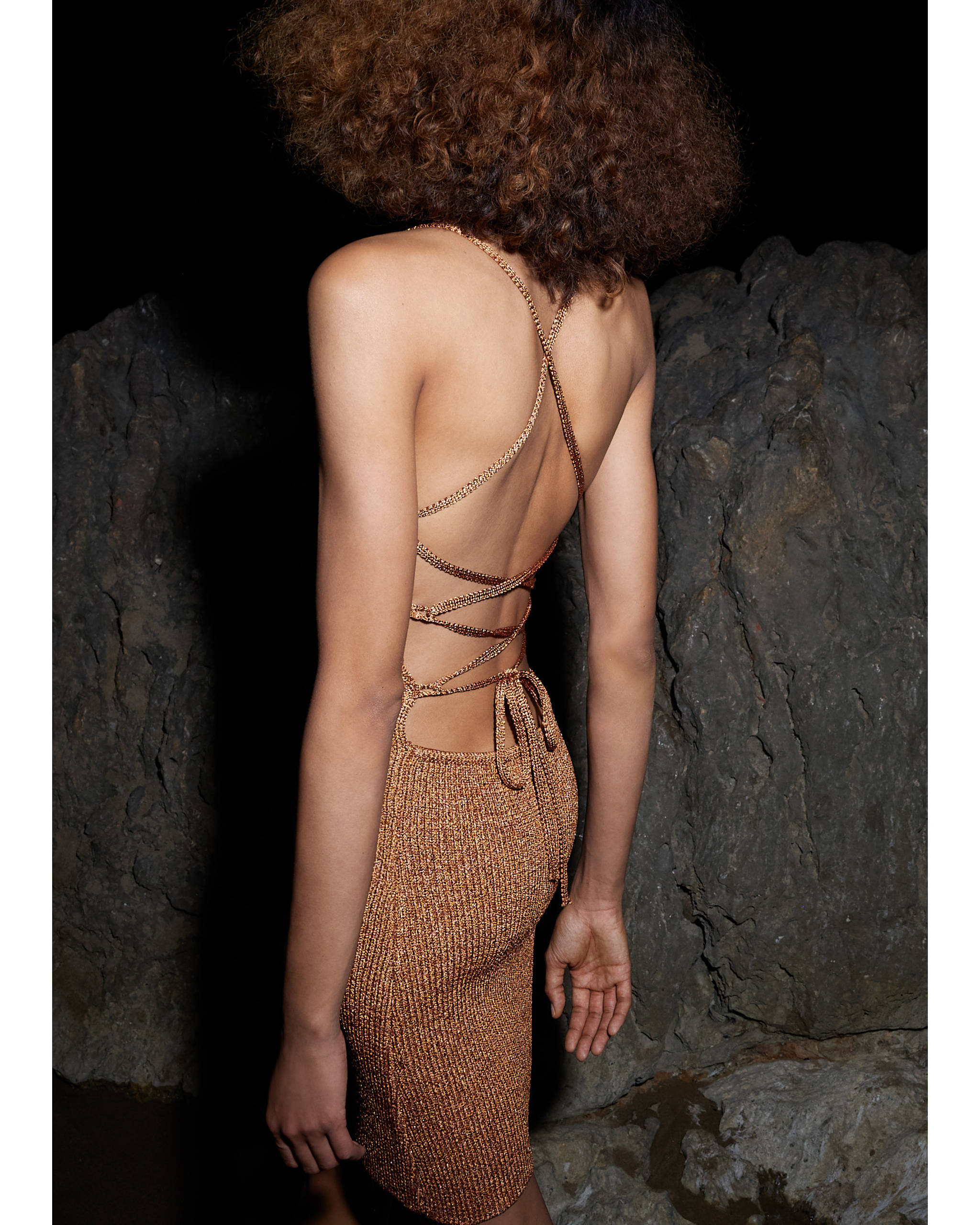Lurex dress with crossed back - Details of the article 3