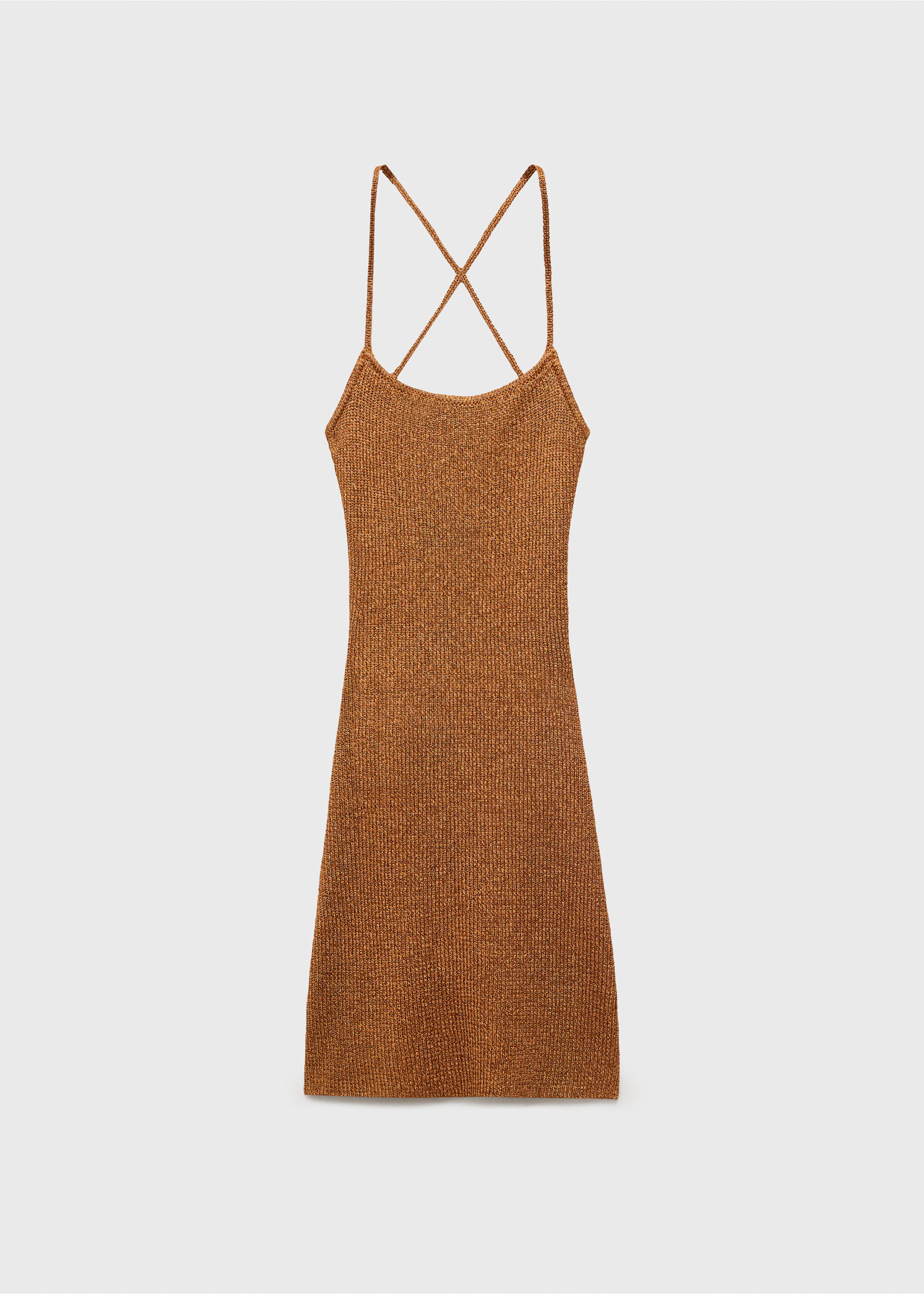Lurex dress with crossed back - Article without model, Copper. Ref: 17082902-00.