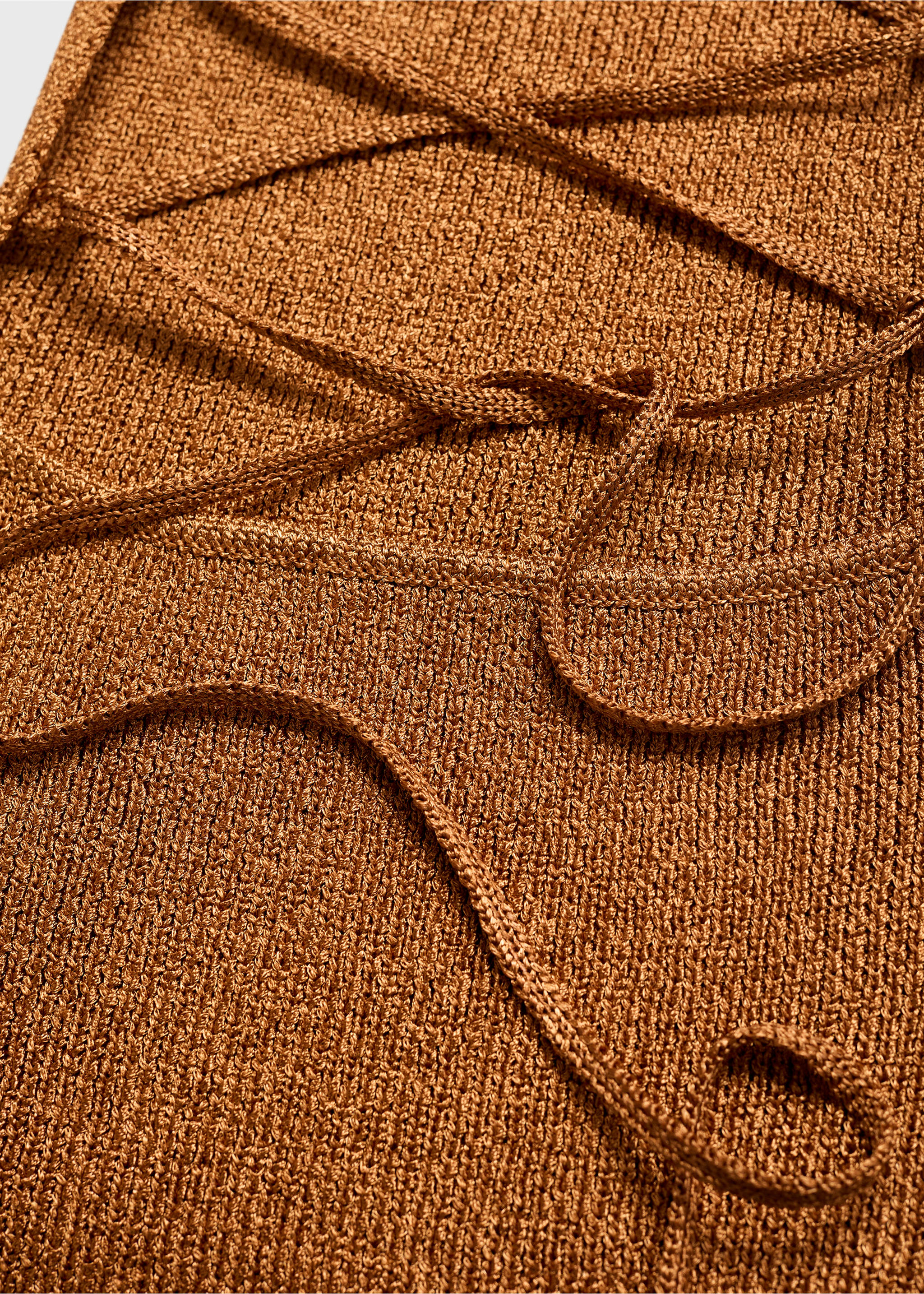 Lurex dress with crossed back - Details of the article 0, Copper. Ref: 17082902-00.