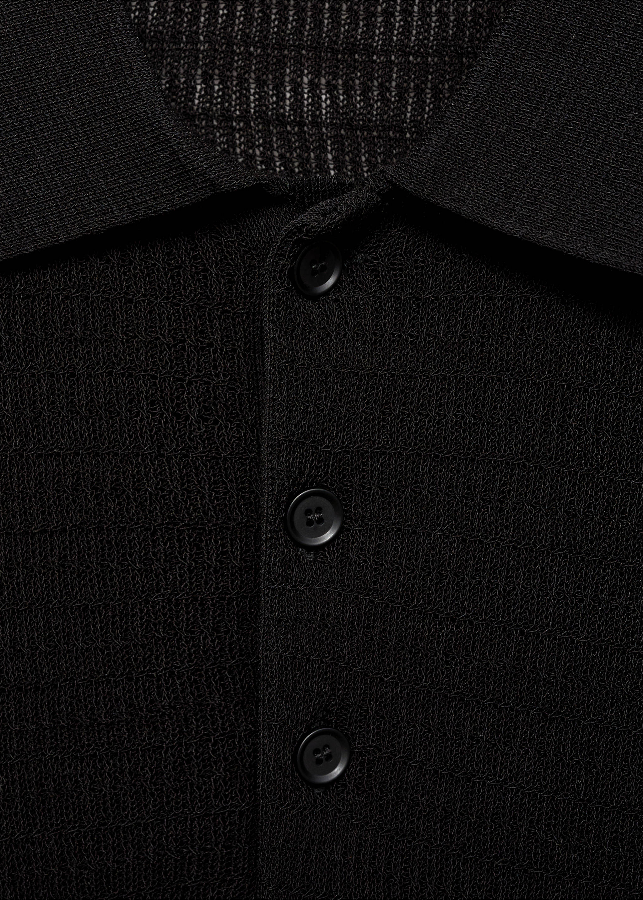 Fine-knit cotton polo shirt - Details of the article 8, Black. Ref: 17082904-00.