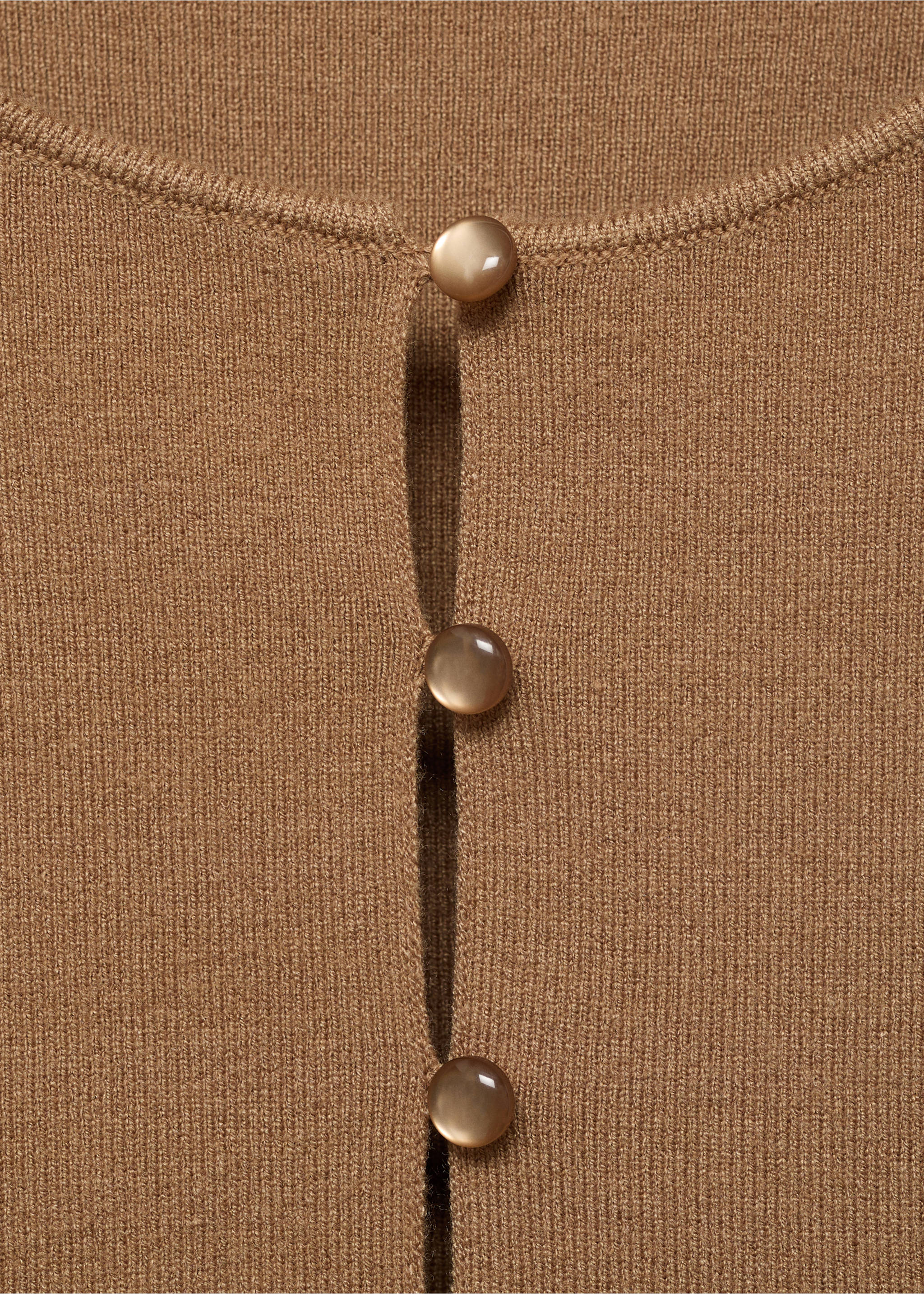 Gilet maille fine boutons - Détail de l'article 8, Marron moyen. Ref: 17082906-00.