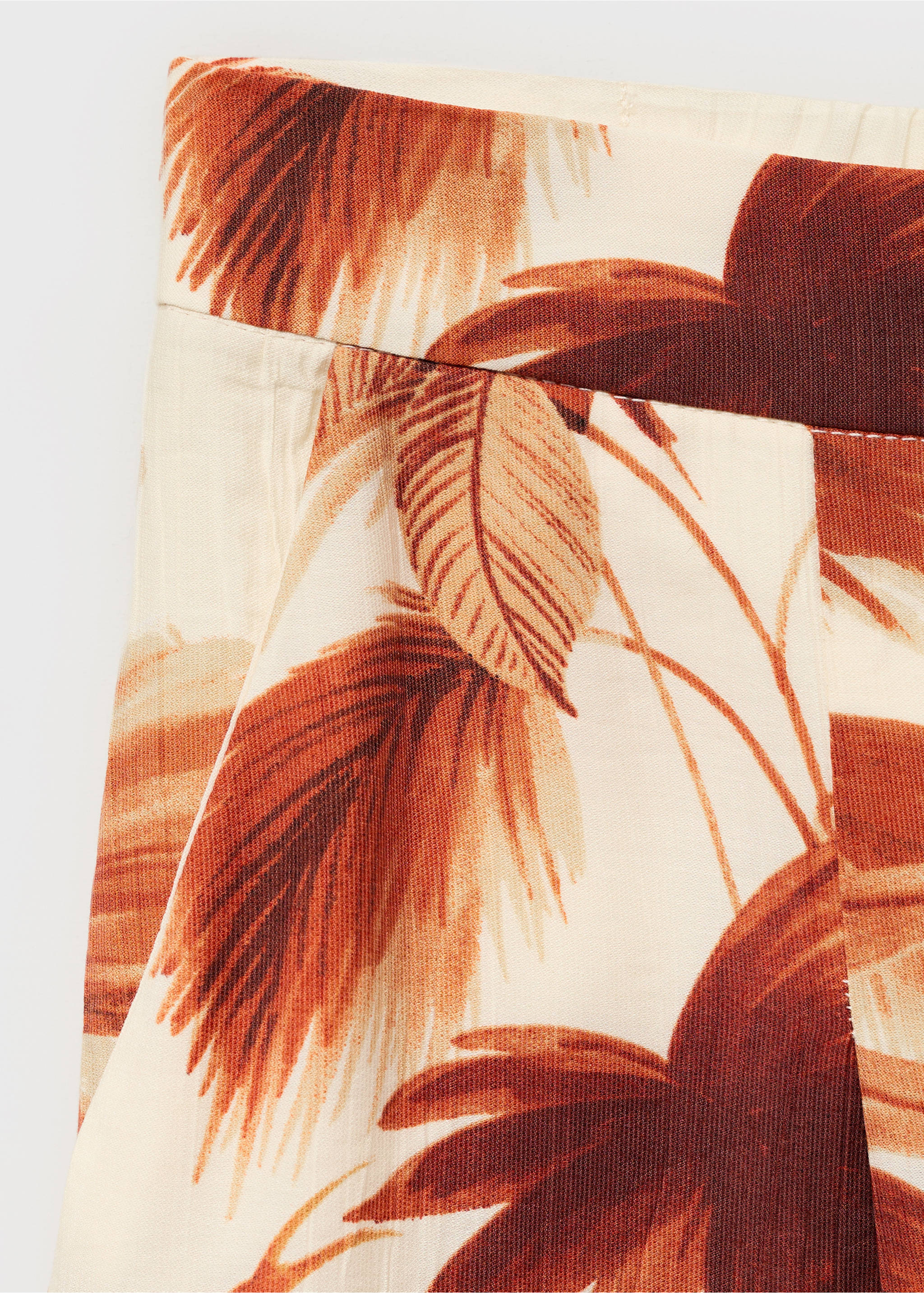 Pantalón recto estampado palmeras - Detalle del artículo 0, Blanco roto. Ref: 17082907-00.