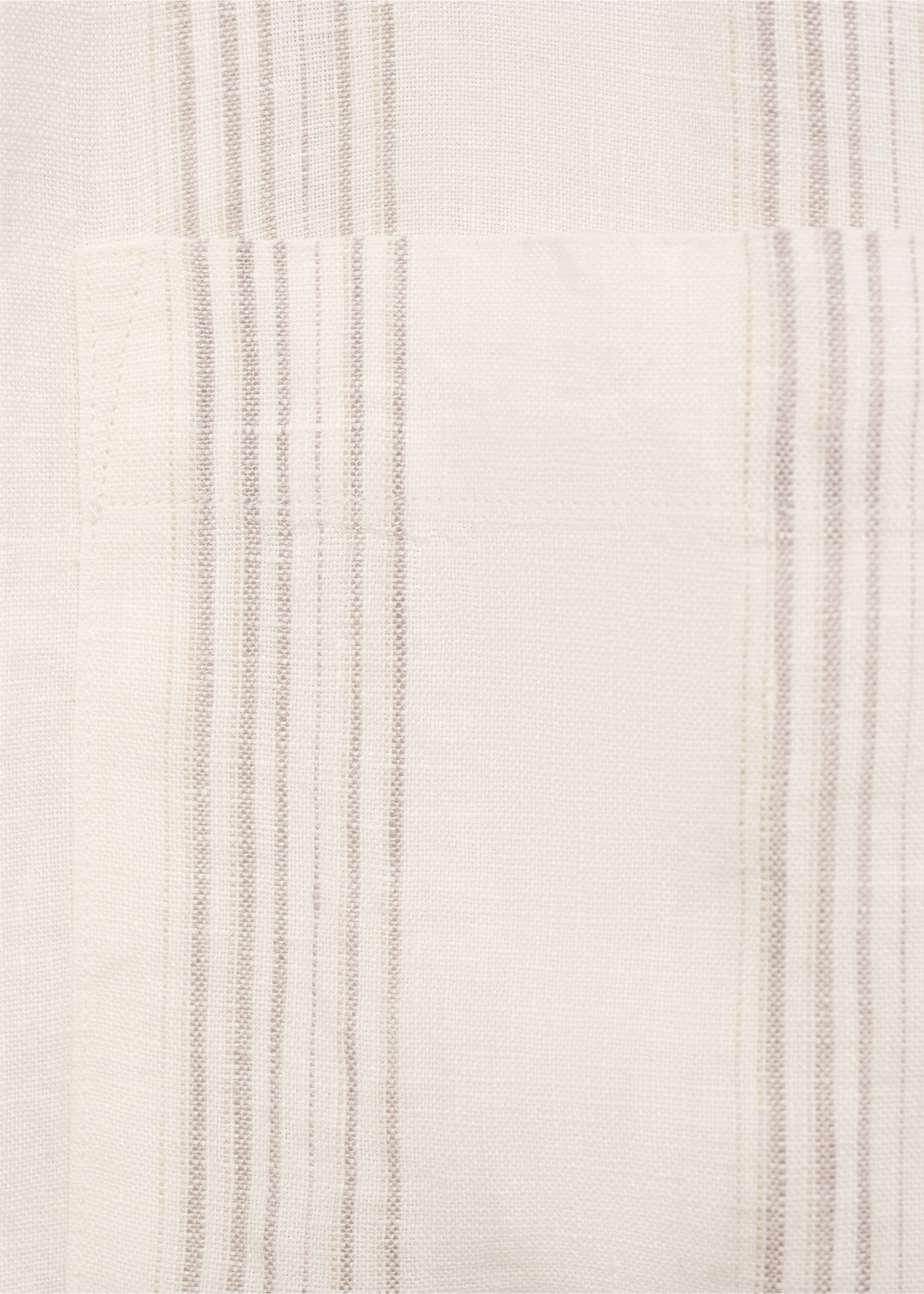 Striped linen overshirt - Details of the article 0, Off White. Ref: 17082912-00.