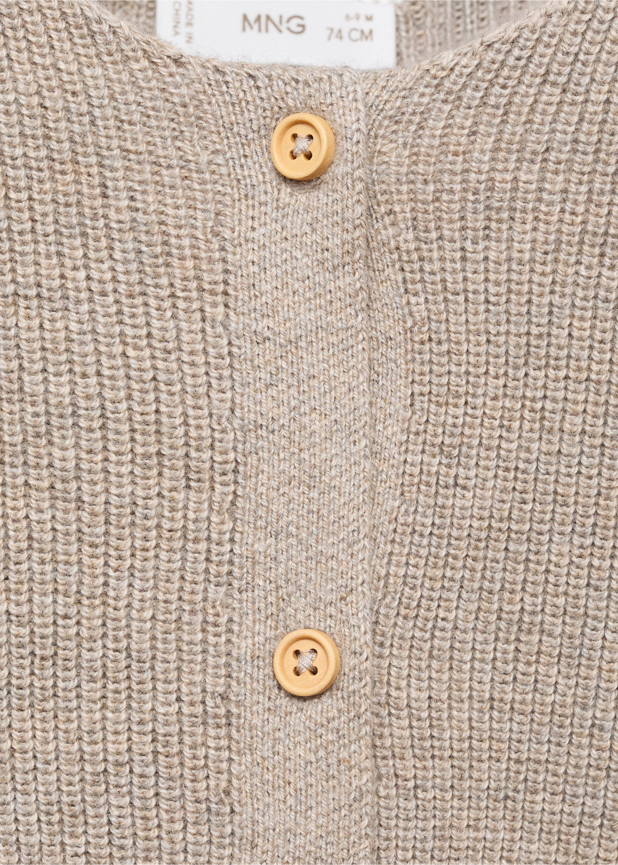 Knit cardigan - Details of the article 8, Beige. Ref: 17082913-00.