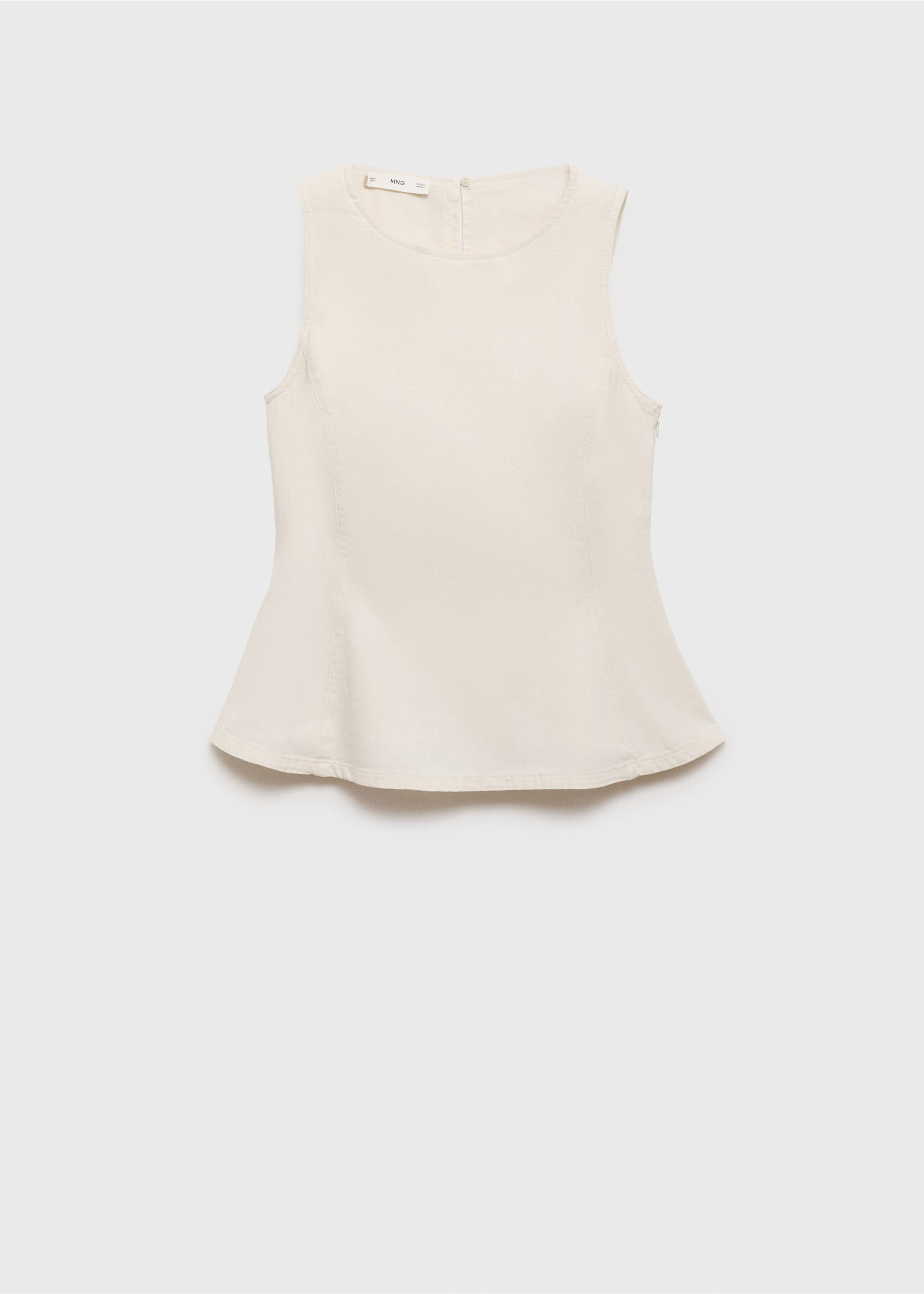 Flared denim top - Article without model, Off White. Ref: 17082917-00.