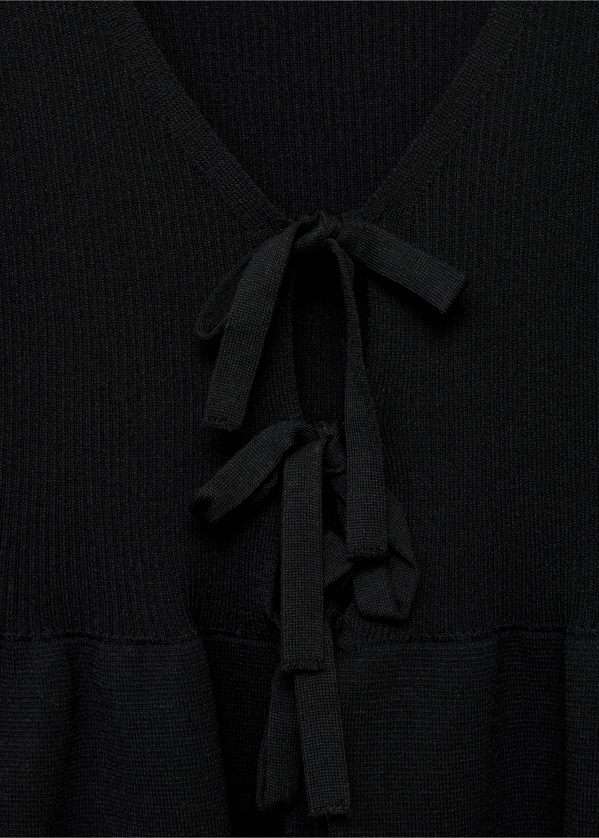 Knitted cardigan with ties - Details of the article 8, Black. Ref: 17082926-00.
