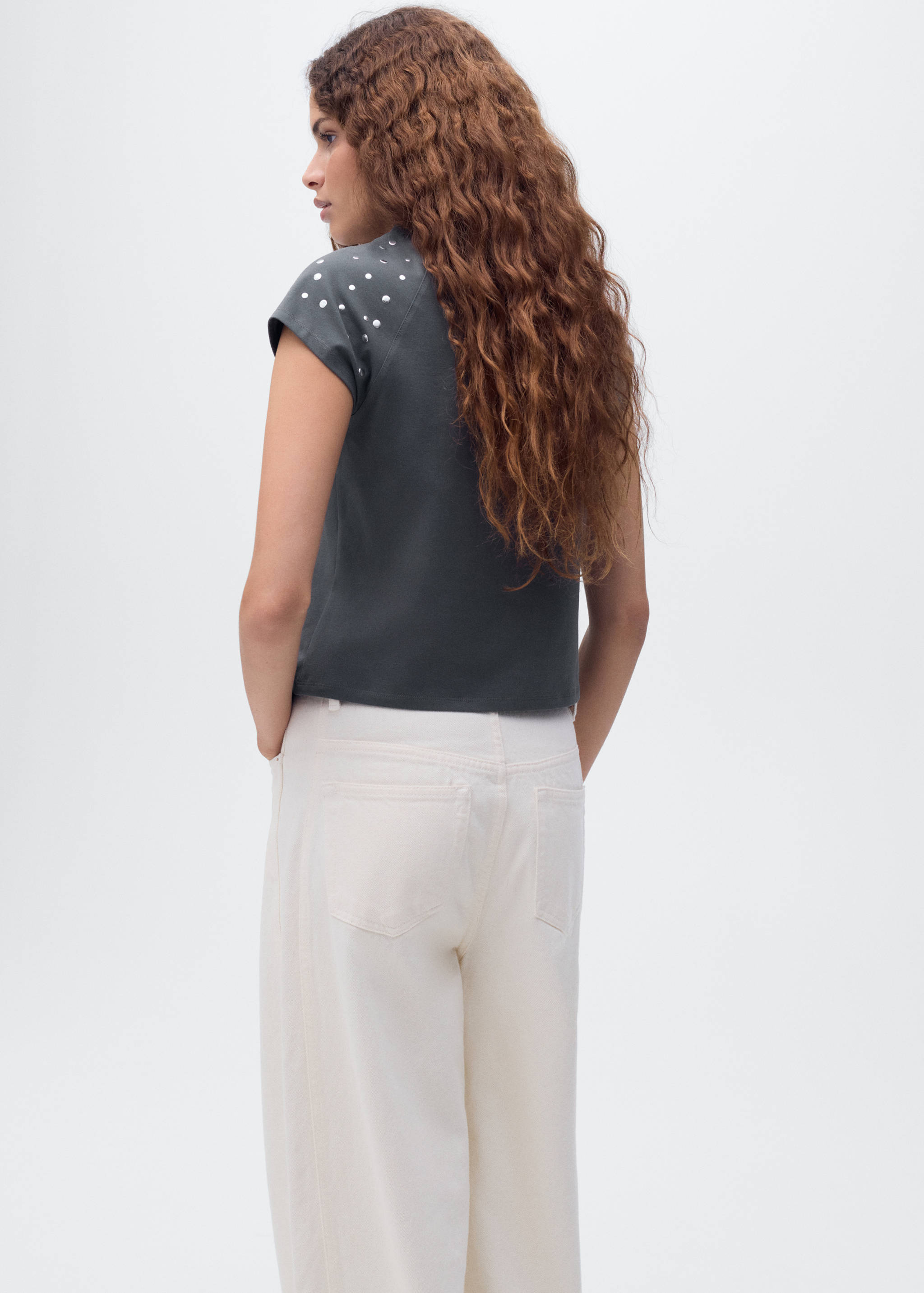 Cotton t-shirt with studs - Reverse of the article