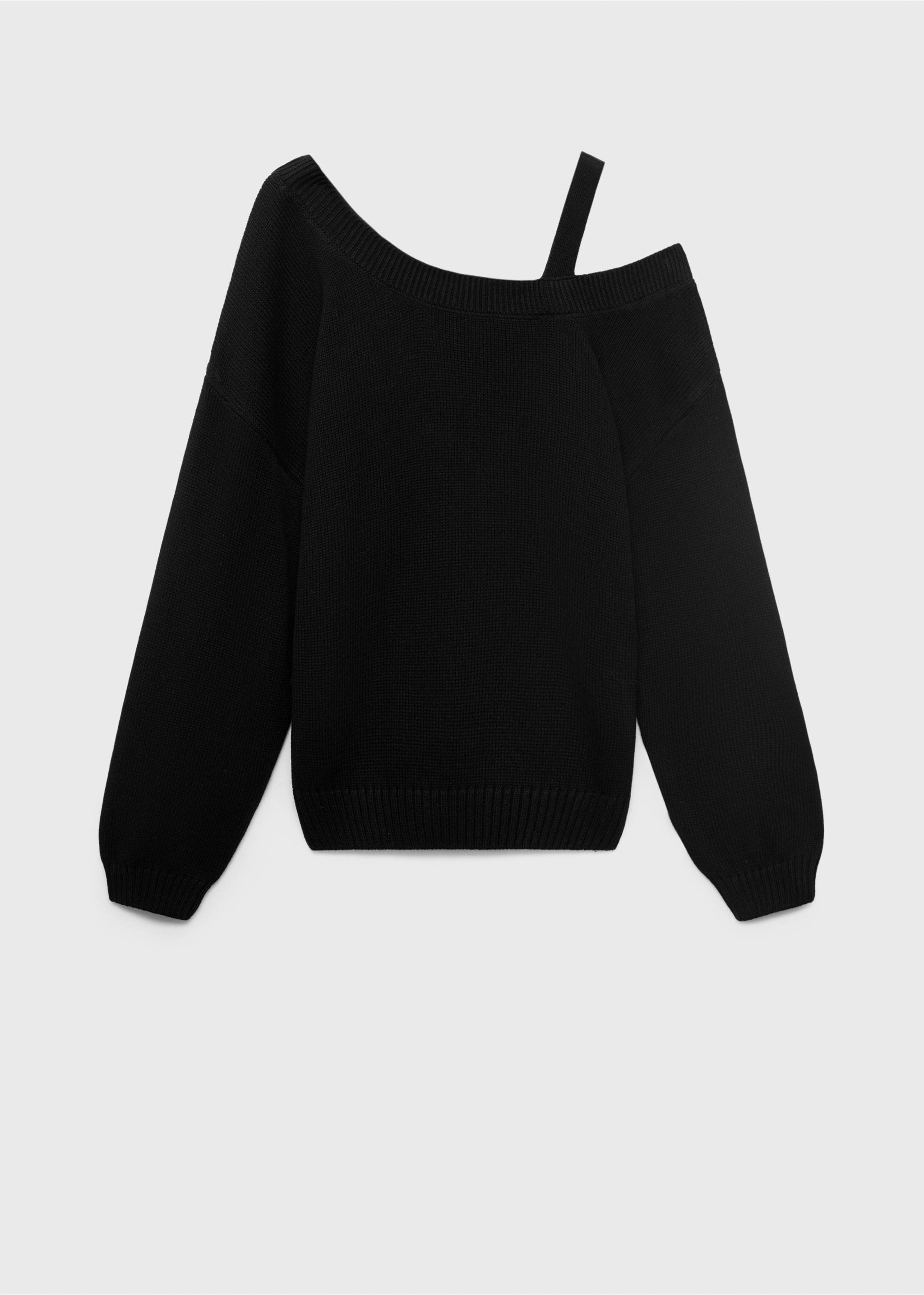Knitted sweater with cut-out - Article without model, Black. Ref: 17083271-00.