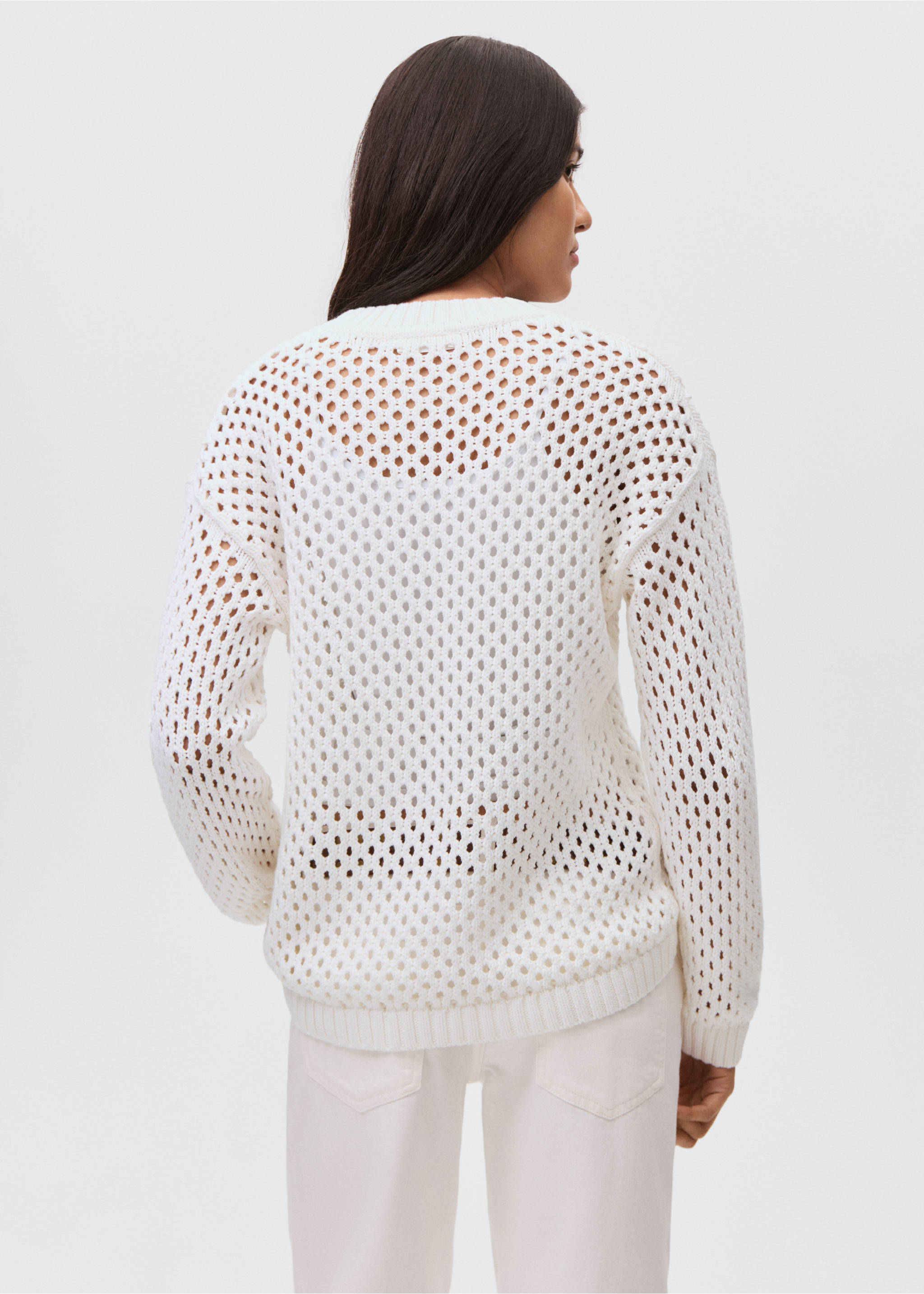 Openwork knit sweater - Reverse of the article, Off White. Ref: 17083272-00.