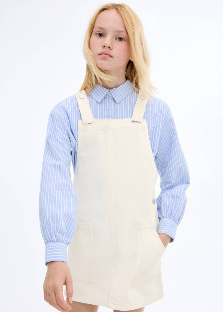 denim pinafore mini dress Nobody's Child Lykke a-line denim pinafore mini dress in mid wash