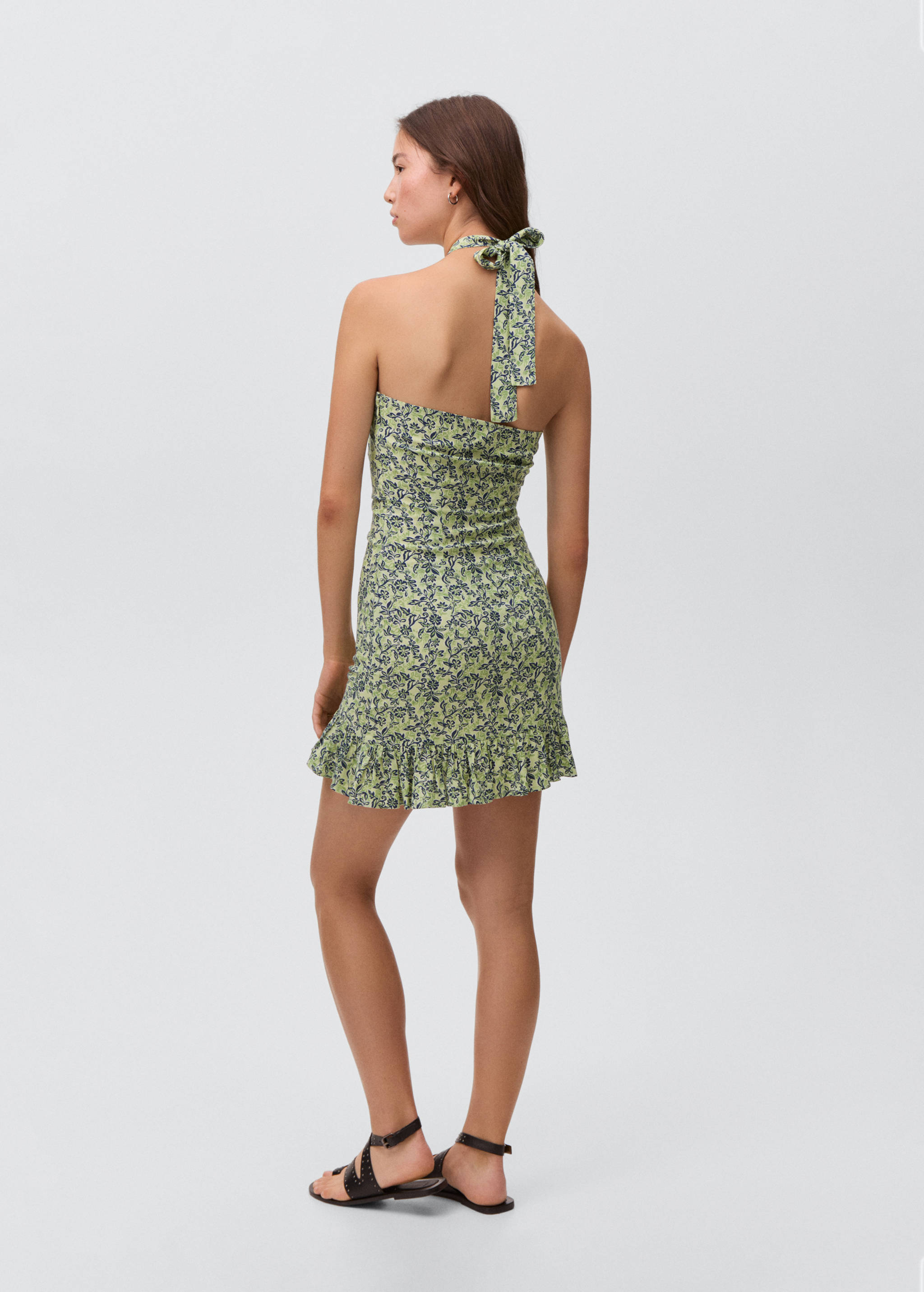 Vestido halter estampado floral - Reverso del artículo