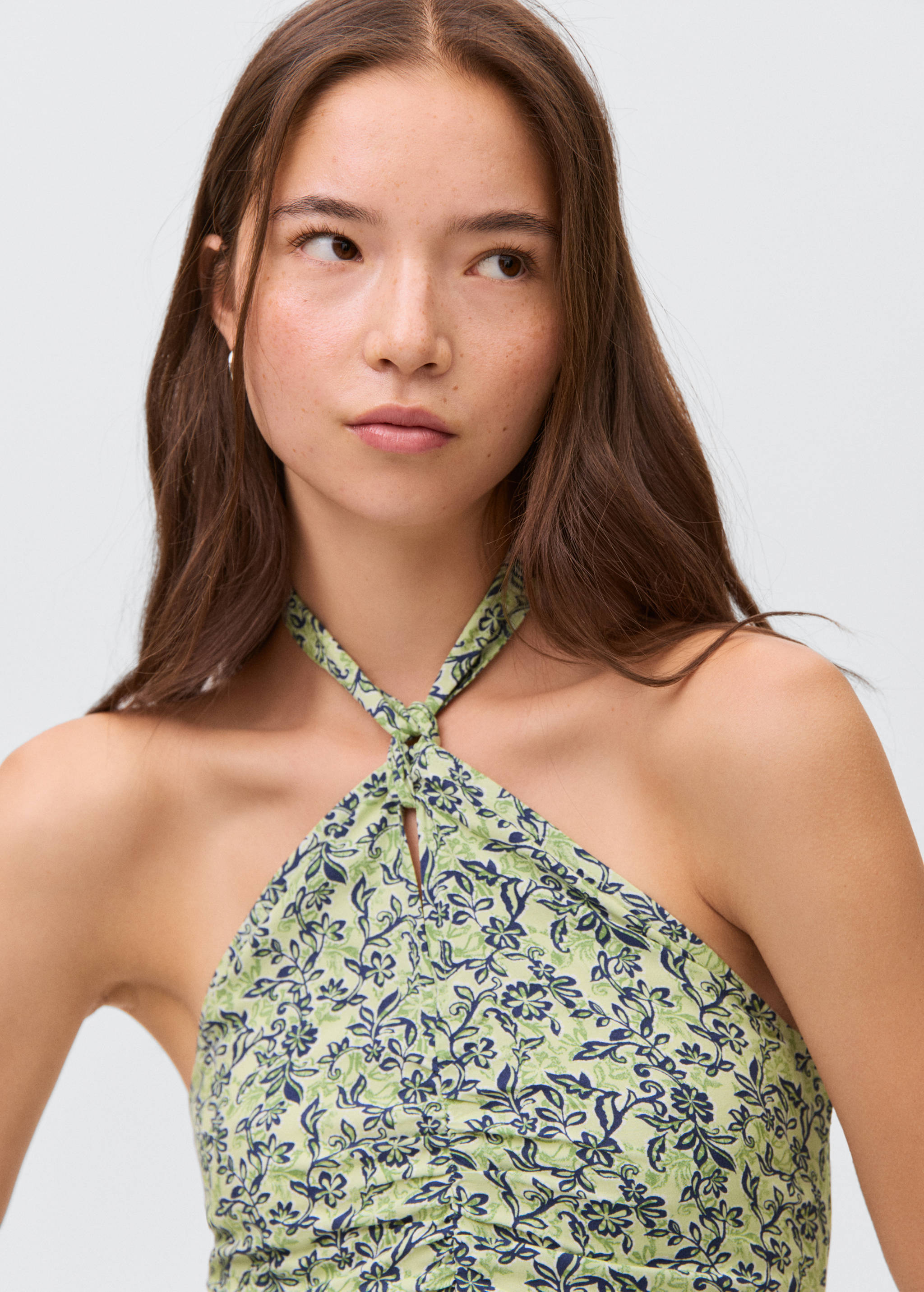 Vestido halter estampado floral - Detalle del artículo 1
